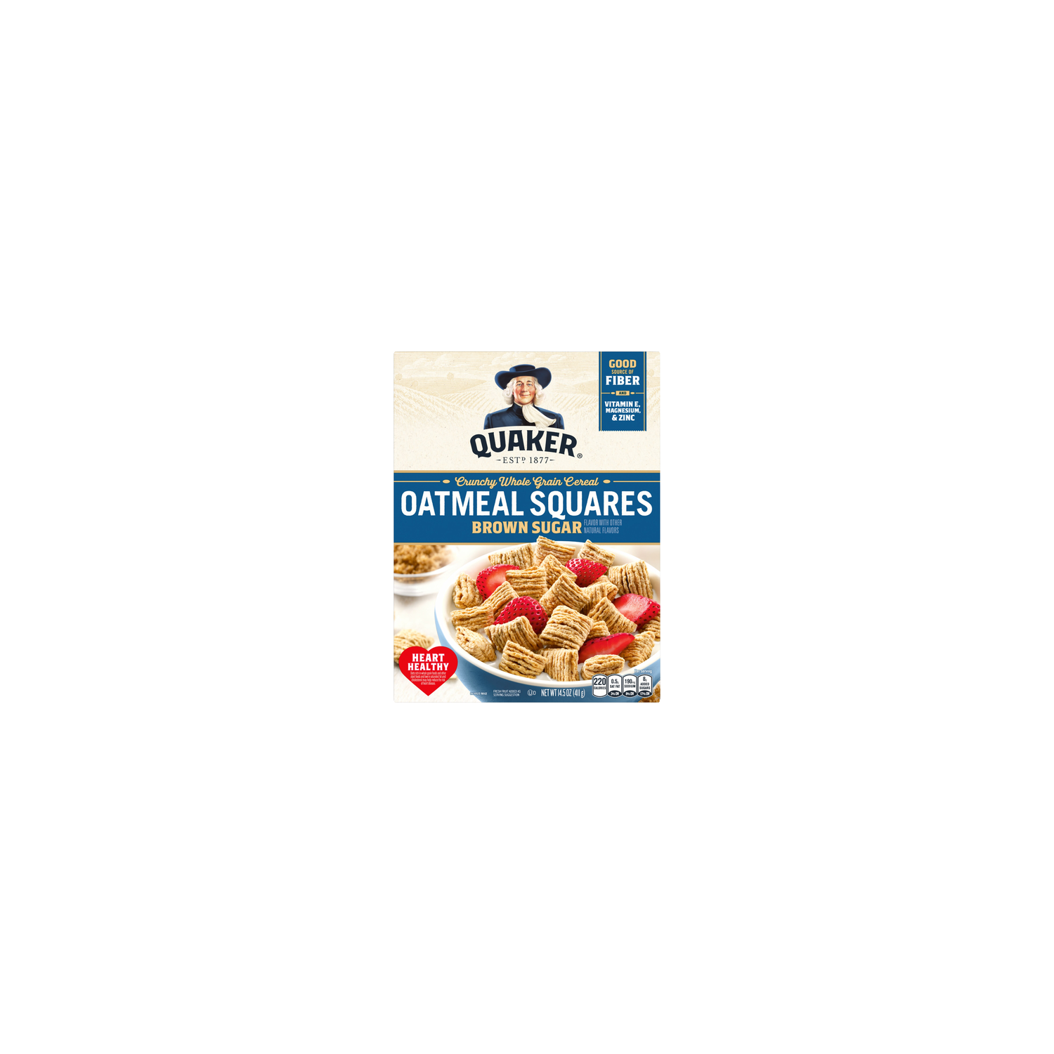 Quaker Oatmeal Squares Crunchy Whole Grain Cereal Brown Sugar - 14.5 Ounce Image 1 of 3