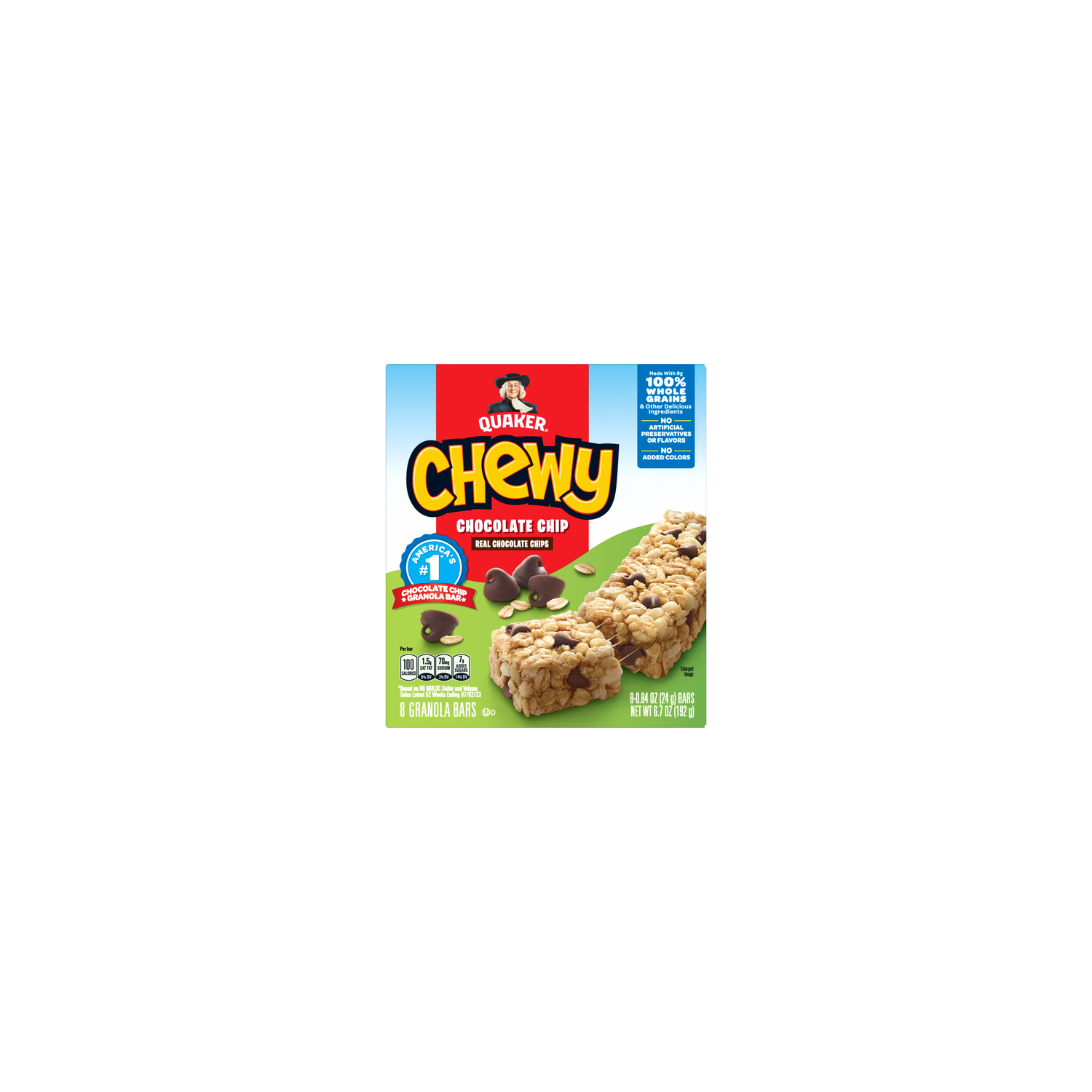Quaker Chewy Granola Bars Chocolate Chip - 6.7 Ounce Image 1 of 3