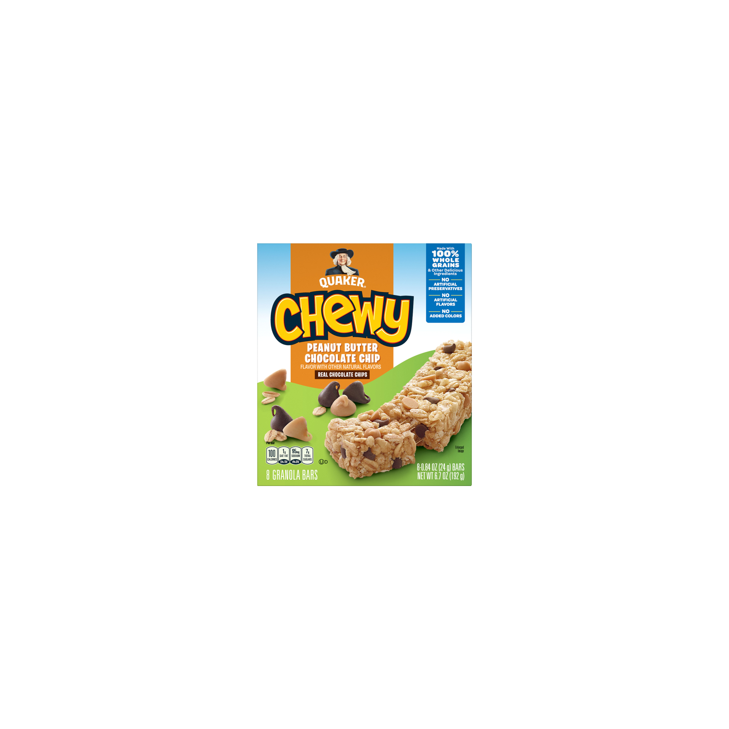 Quaker Chewy Granola Bars Peanut Butter Chocolate Chip - 6.7 Ounce Image 1 of 3
