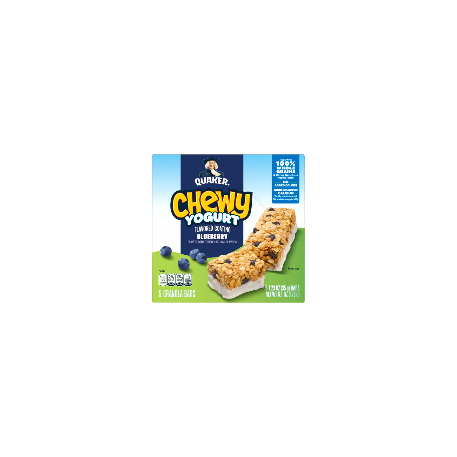 Quaker Chewy Yogurt Flavored Coating Granola Bars Blueberry - 6.1 Ounce Image 1 of 3