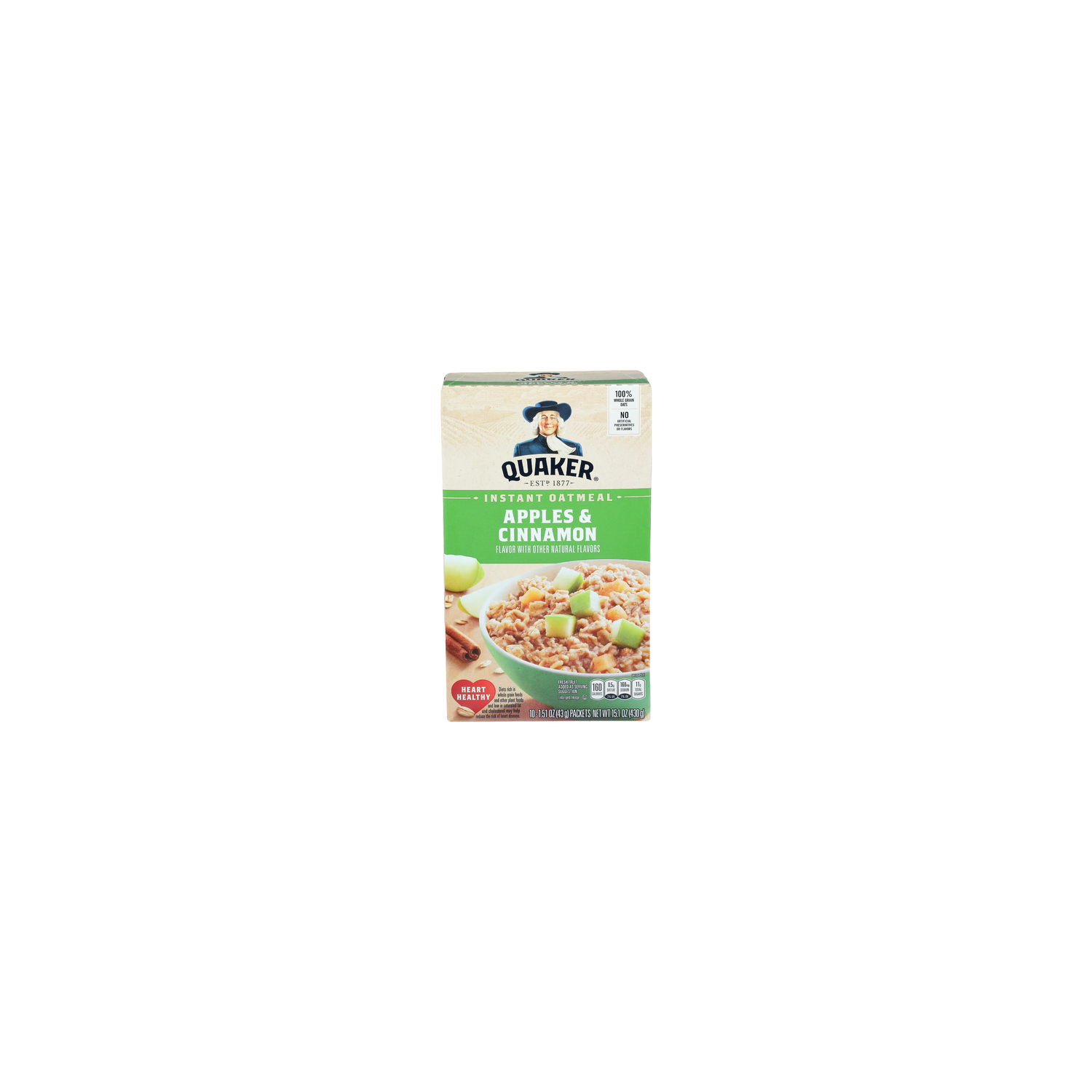 Quaker Apples & Cinnamon Instant Oatmeal - 1.51 Ounce - 10 Count Image 1 of 4