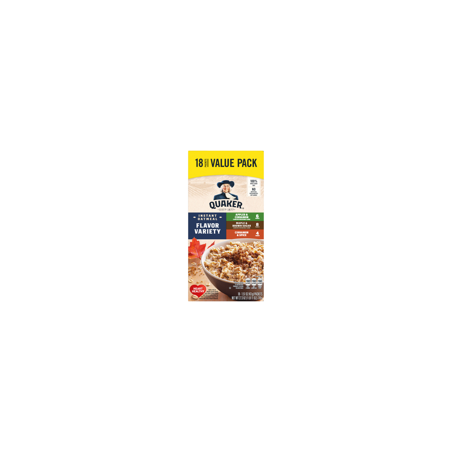 Quaker Instant Oatmeal Flavor Variety - 27.3 Ounce Image 1 of 3