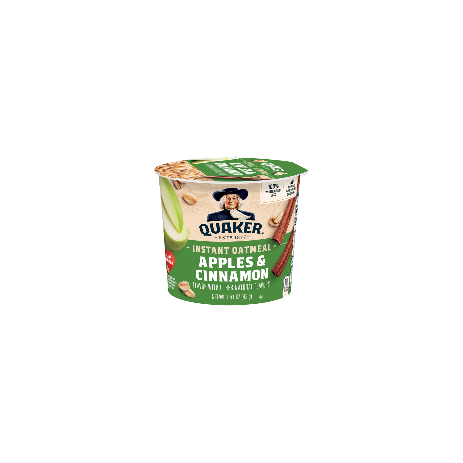 Quaker Instant Oatmeal Apples & Cinnamon Flavor - 1.51 Ounce Image 1 of 3