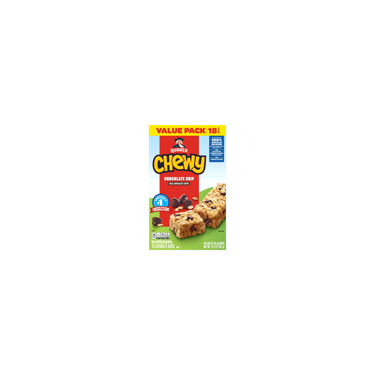 Quaker Chewy Granola Bars Chocolate Chip - 15.2 Ounce Image 1 of 3