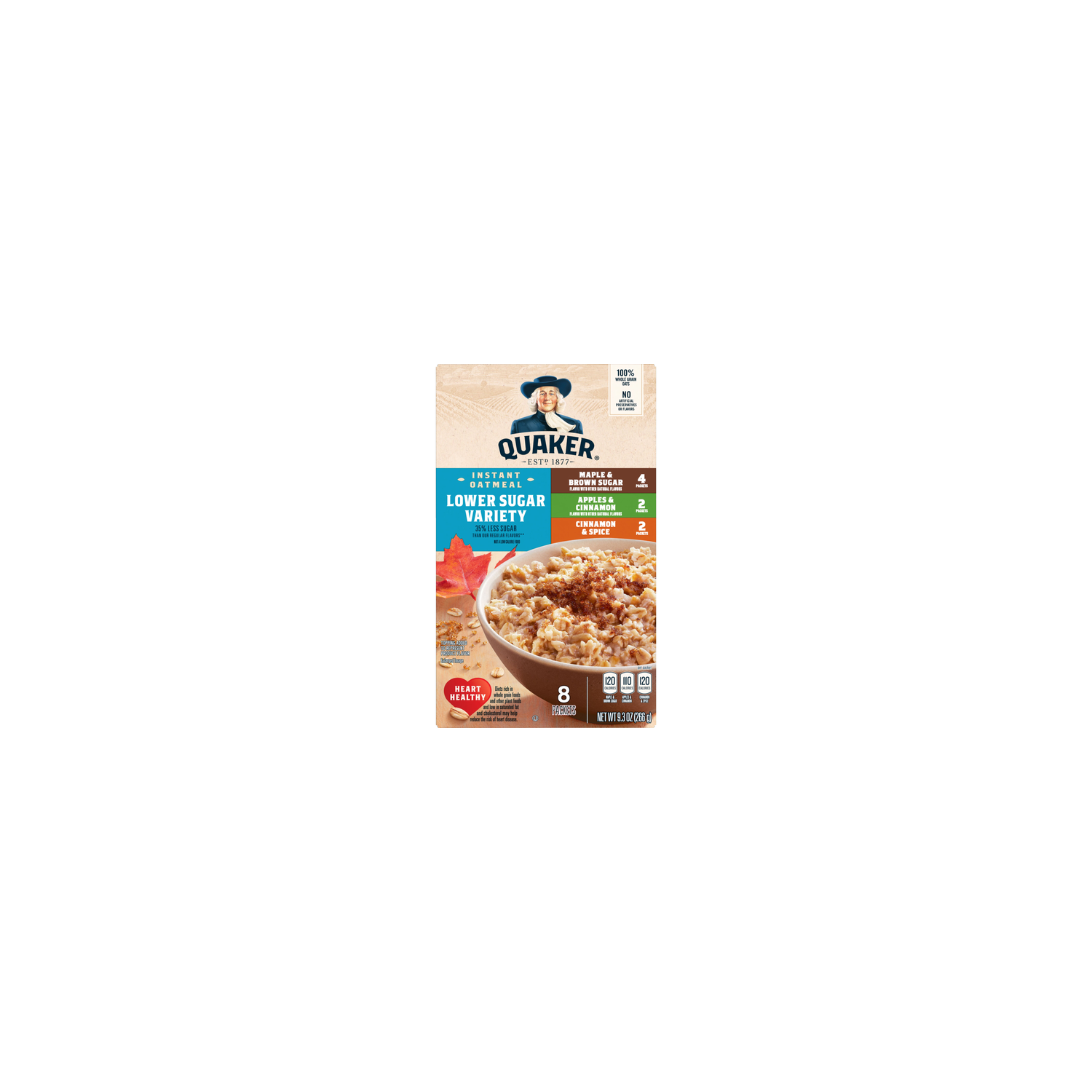 Quaker Instant Oatmeal Lower Sugar Variety - 9.3 Ounce Image 1 of 3