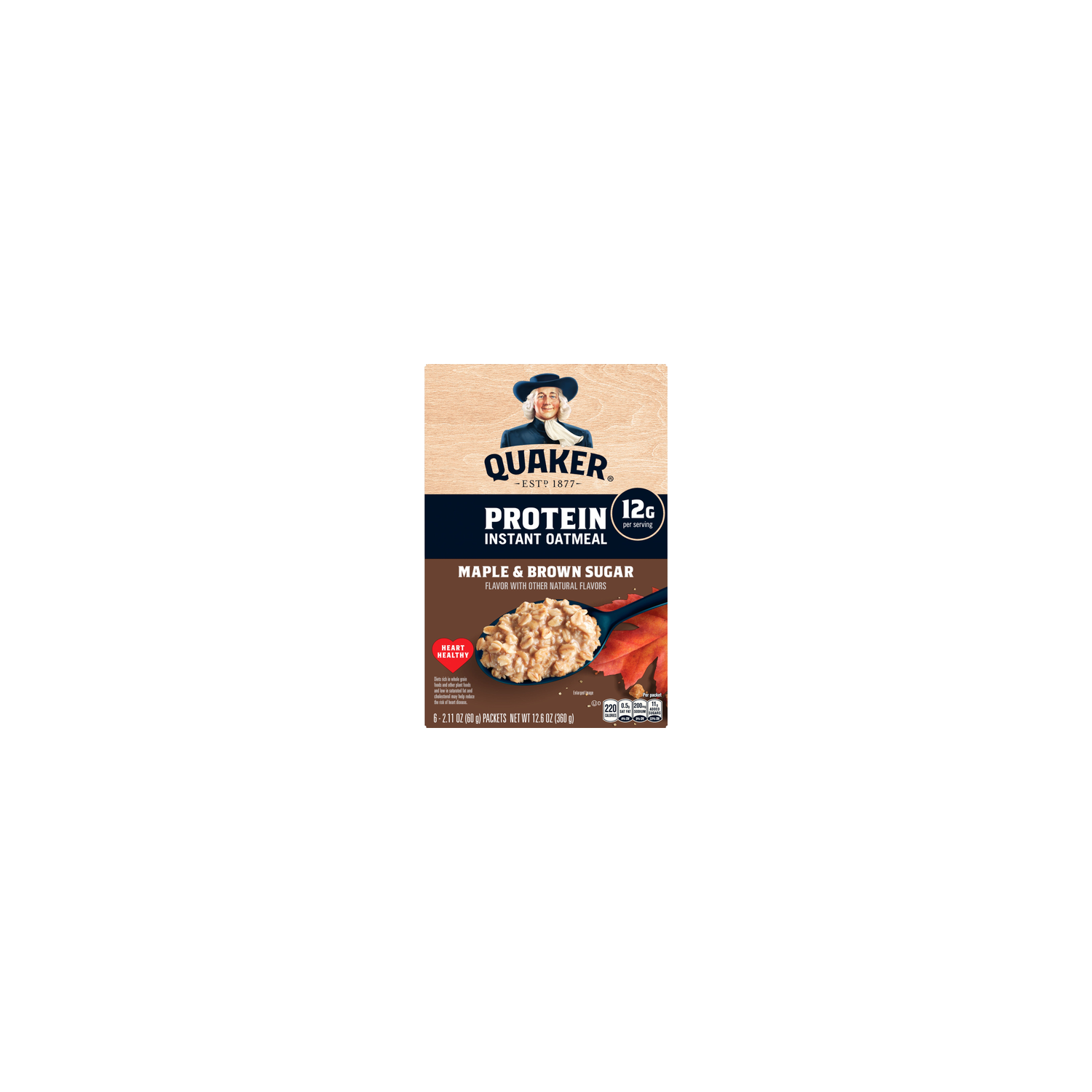 Quaker Protein Instant Oatmeal Maple & Brown Sugar - 12.6 Ounce Image 1 of 3
