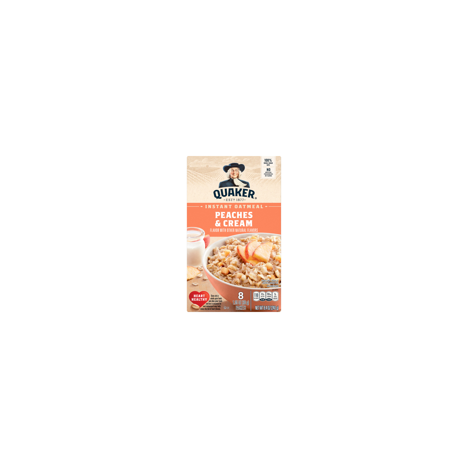 Quaker Instant Oatmeal Peaches & Cream - 240 Gram Image 1 of 3
