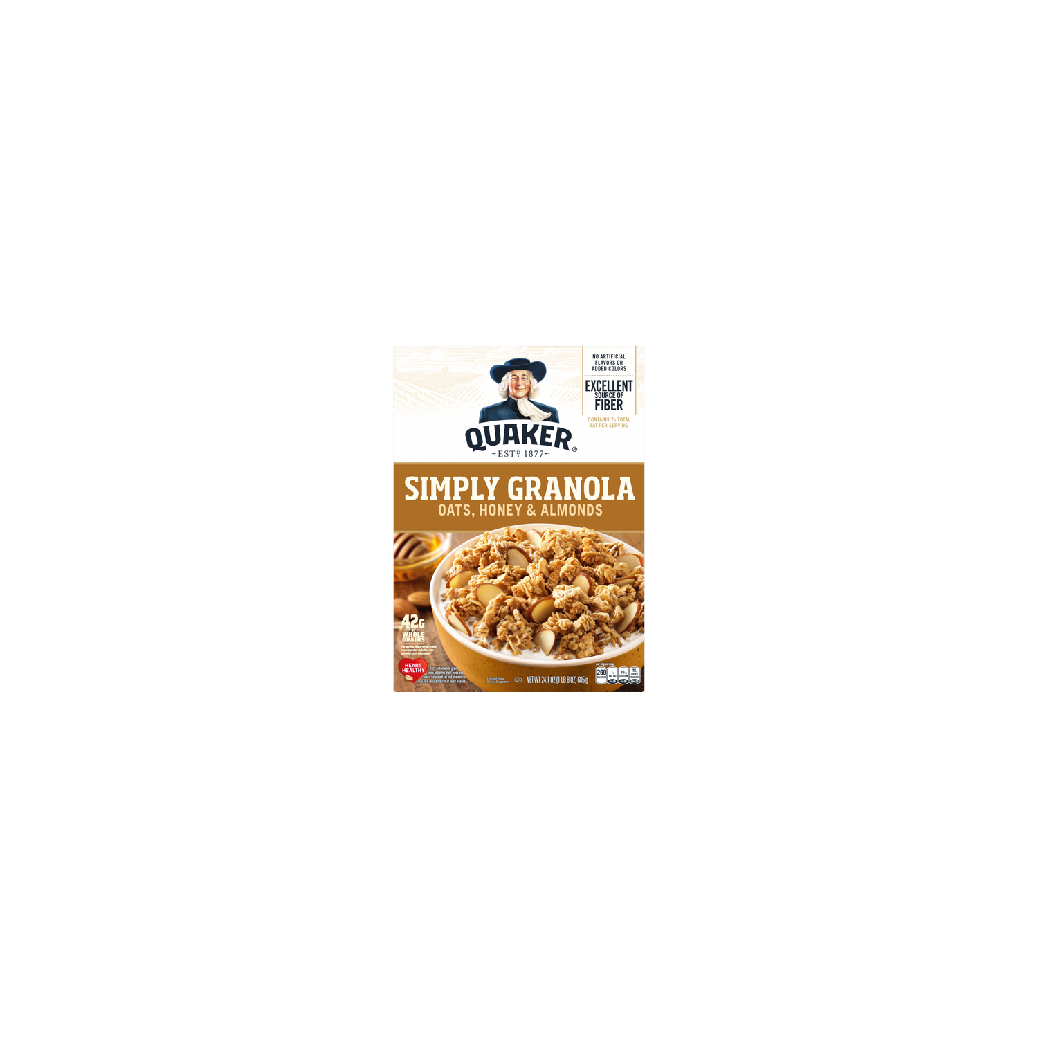 Quaker Simply Granola Oats Honey & Almonds - 24.1 Ounce Image 1 of 3