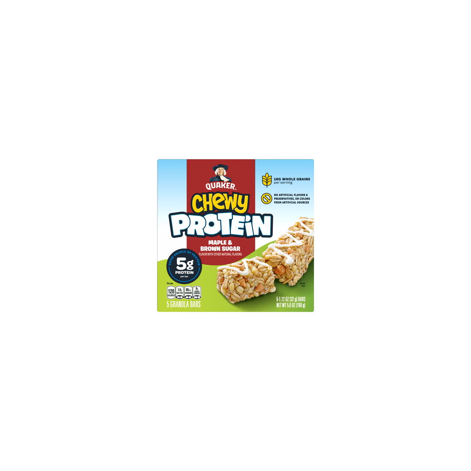 Quaker Maple & Brown Sugar Chewy Protein Granola Bars - 5.6 Ounce Image 1 of 3