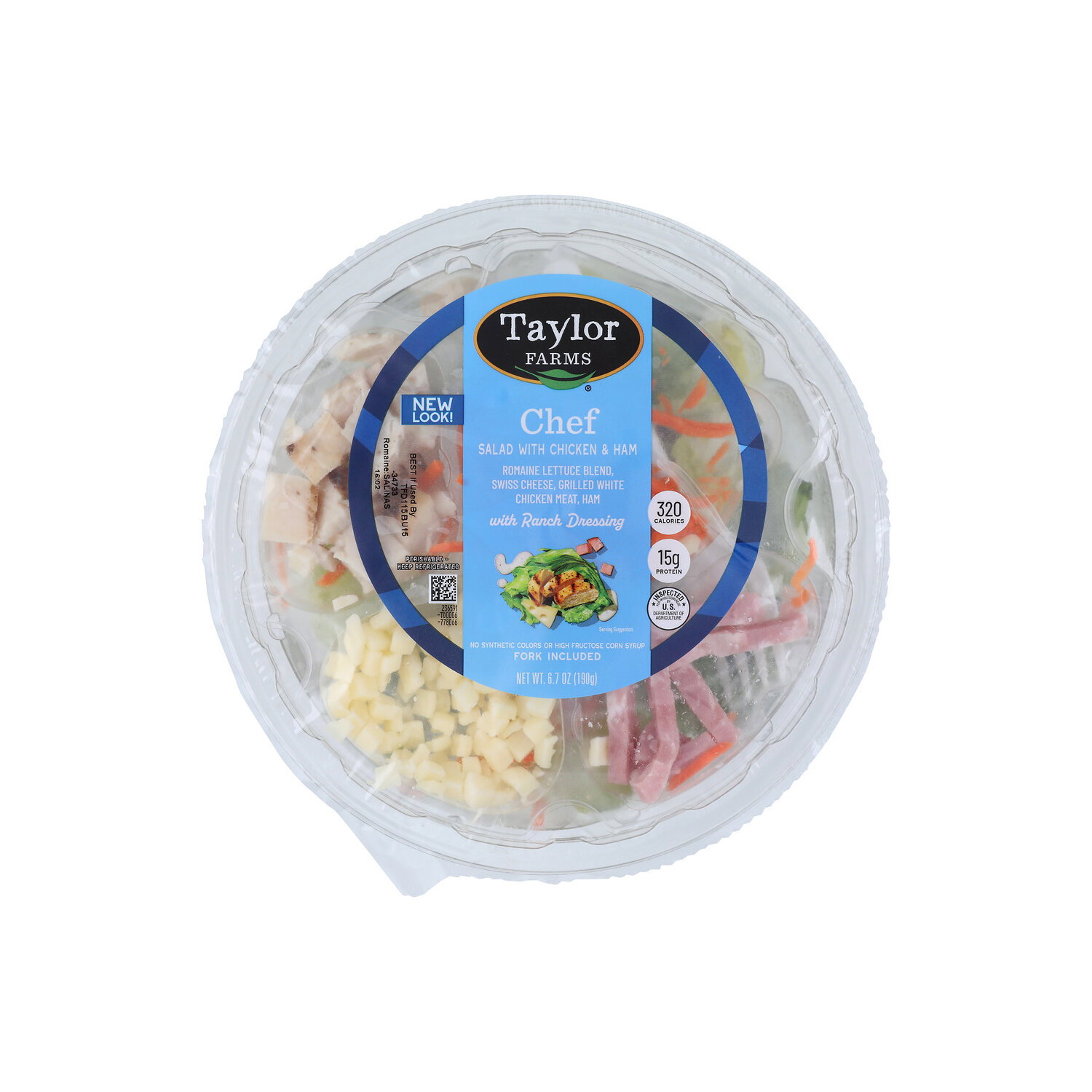 Taylor Farms Salad, With Chicken & Ham, Chef - 6.7 Ounce Image 1 of 4