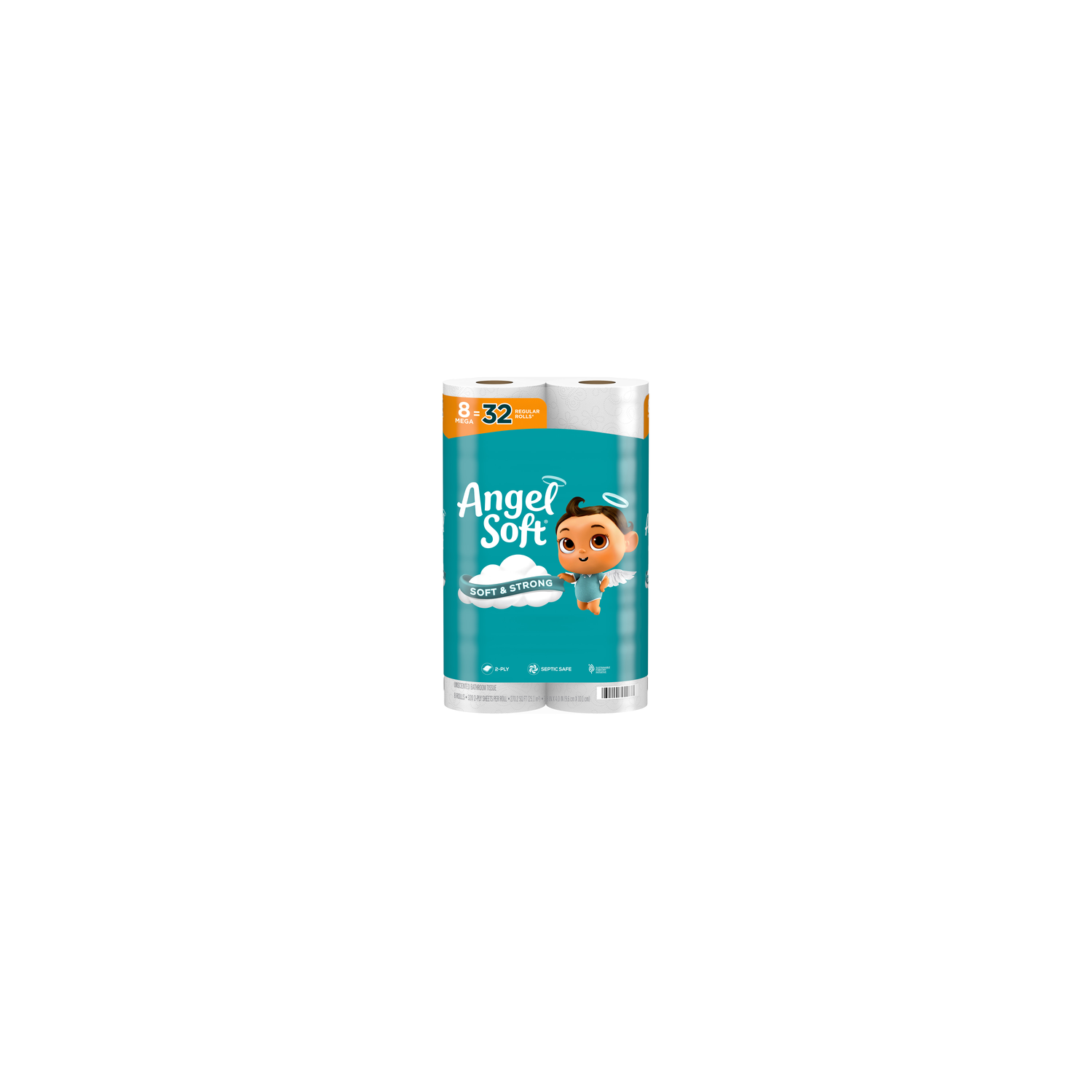 Angel Soft Tissue Toilet Paper, 8 Mega Rolls - 2560 Count