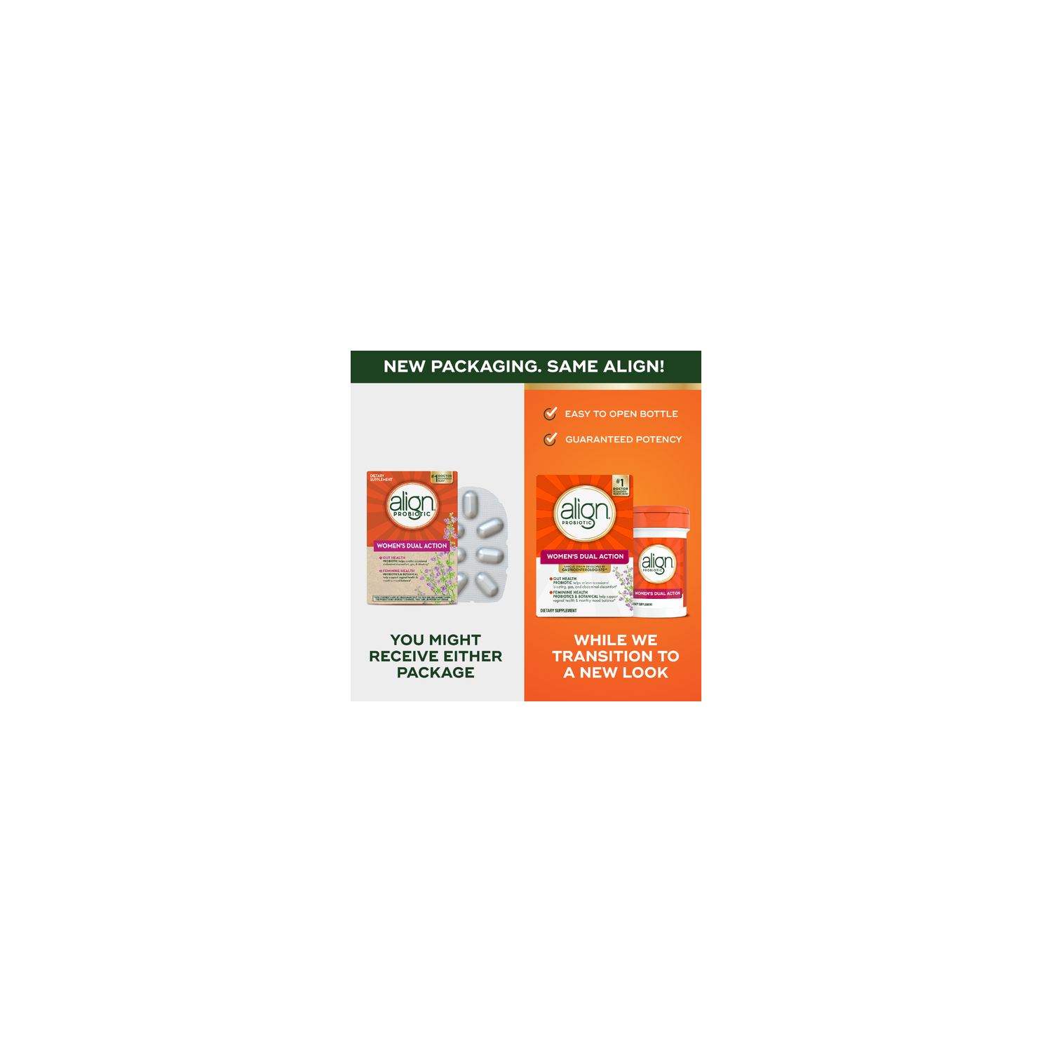 Align Probiotic Women’s Dual Action Supplement Capsules - 28 Count