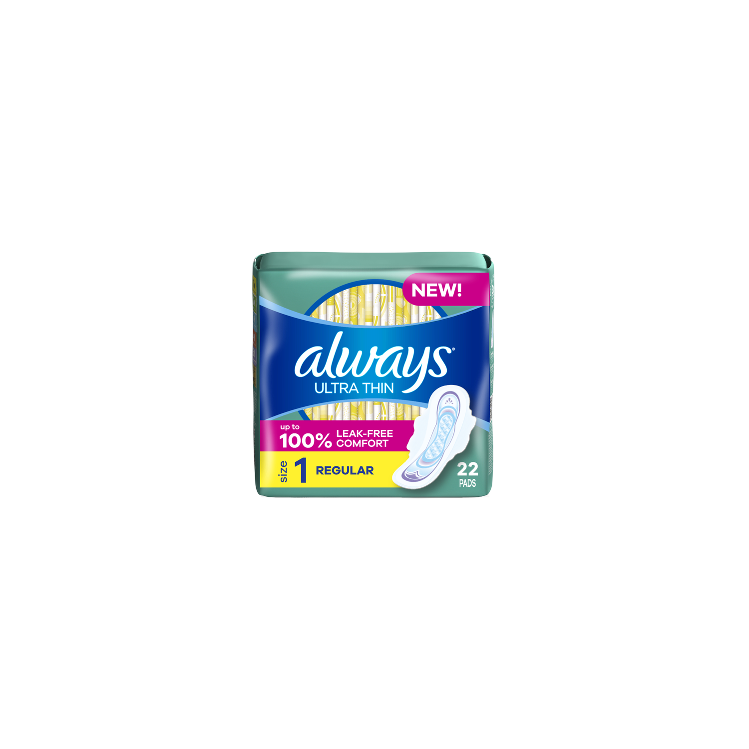 Always Size 1 Regular Flexi-Wings Ultra Thin Pads - 18 Count Image 1 of 3