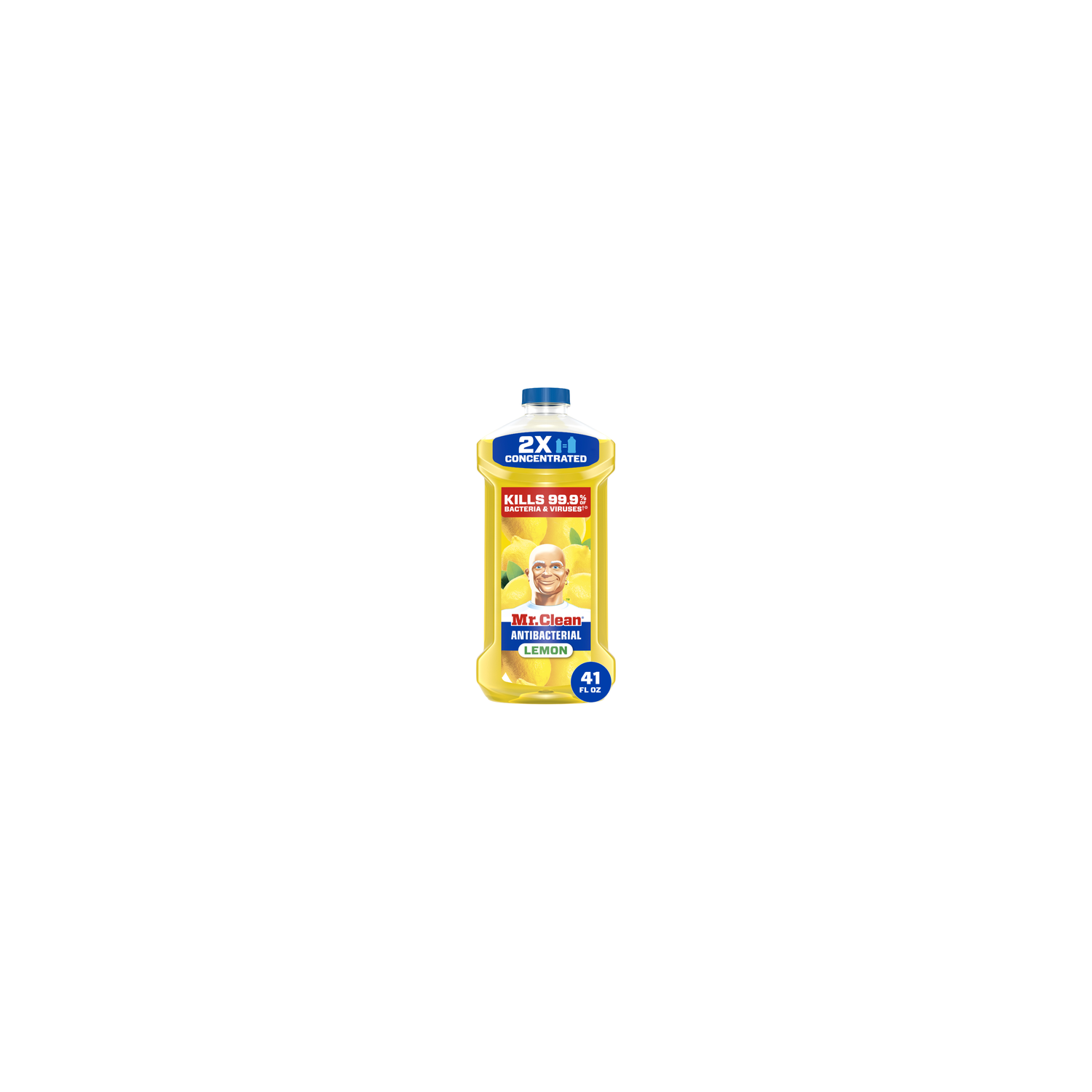 Mr. Clean Antibacterial All Purpose Cleaner, Floor Cleaner For Mopping, Cleaning Liquid, Lemon - 41 Ounce