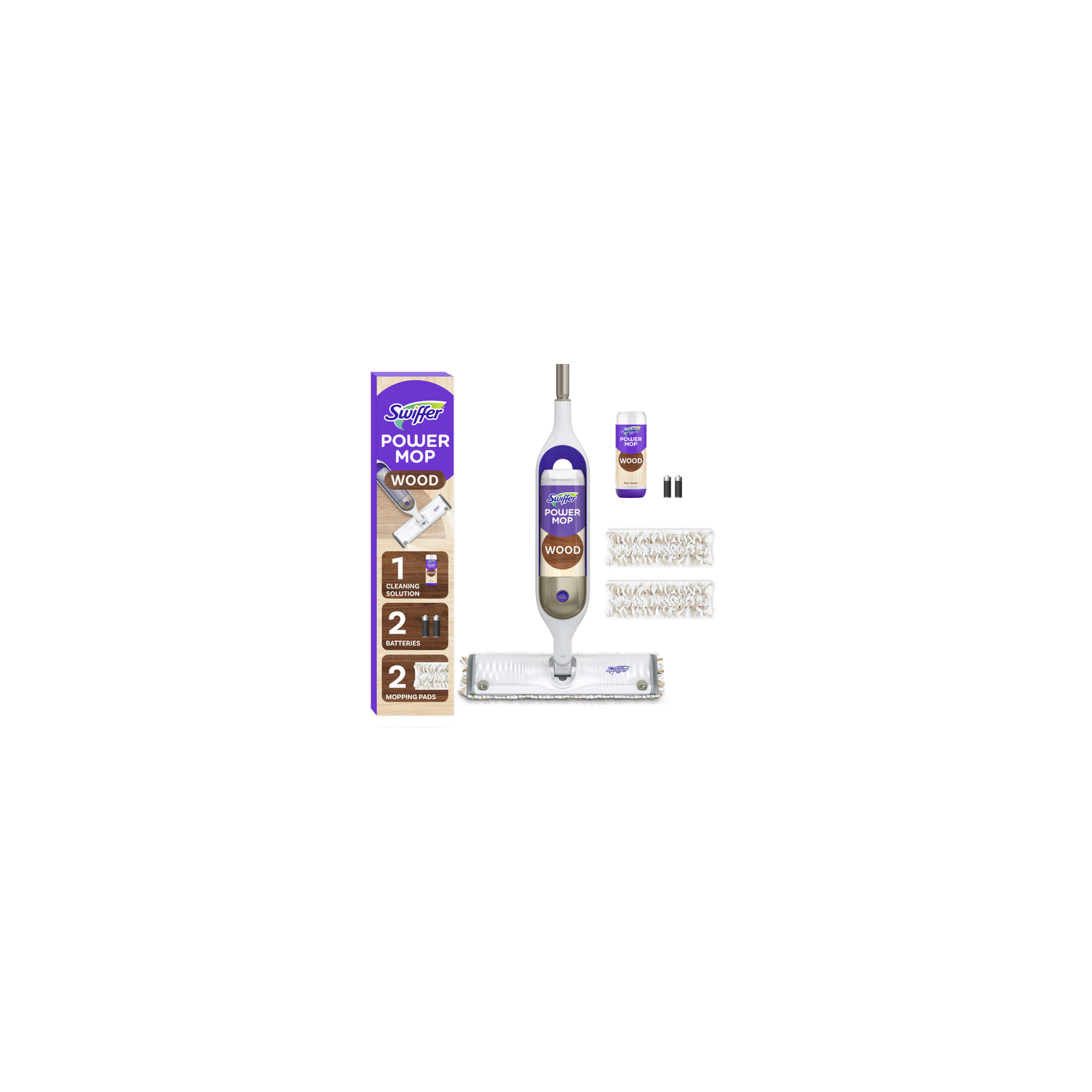 Swiffer Power Mop Wood, Hardwood Floor Cleaner For Mopping, Quickdry Cleaning Set, Lemon Scent - 1 Kit Image 1 of 2