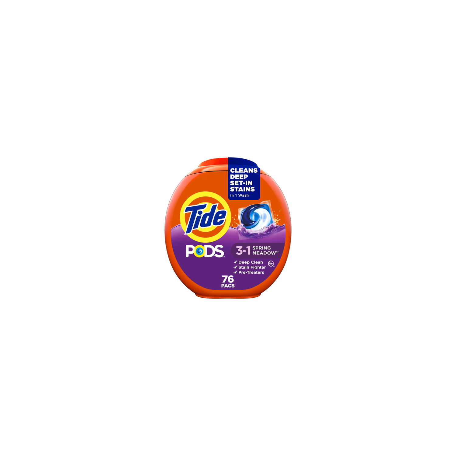 Tide Pods Laundry Detergent Pacs , Spring Meadow Scent - 76 Count Image 1 of 2