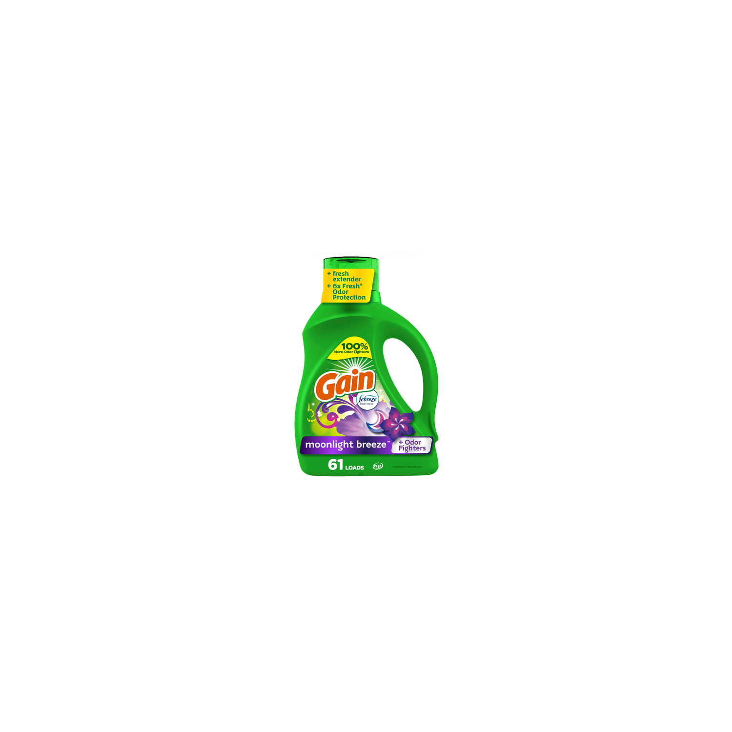 Gain Liquid Laundry Detergent, Moonlight Breeze Scent, , 61 Loads, Freshness + Odor Fighting, Detergent Soap, He Compatible - 88 Ounce