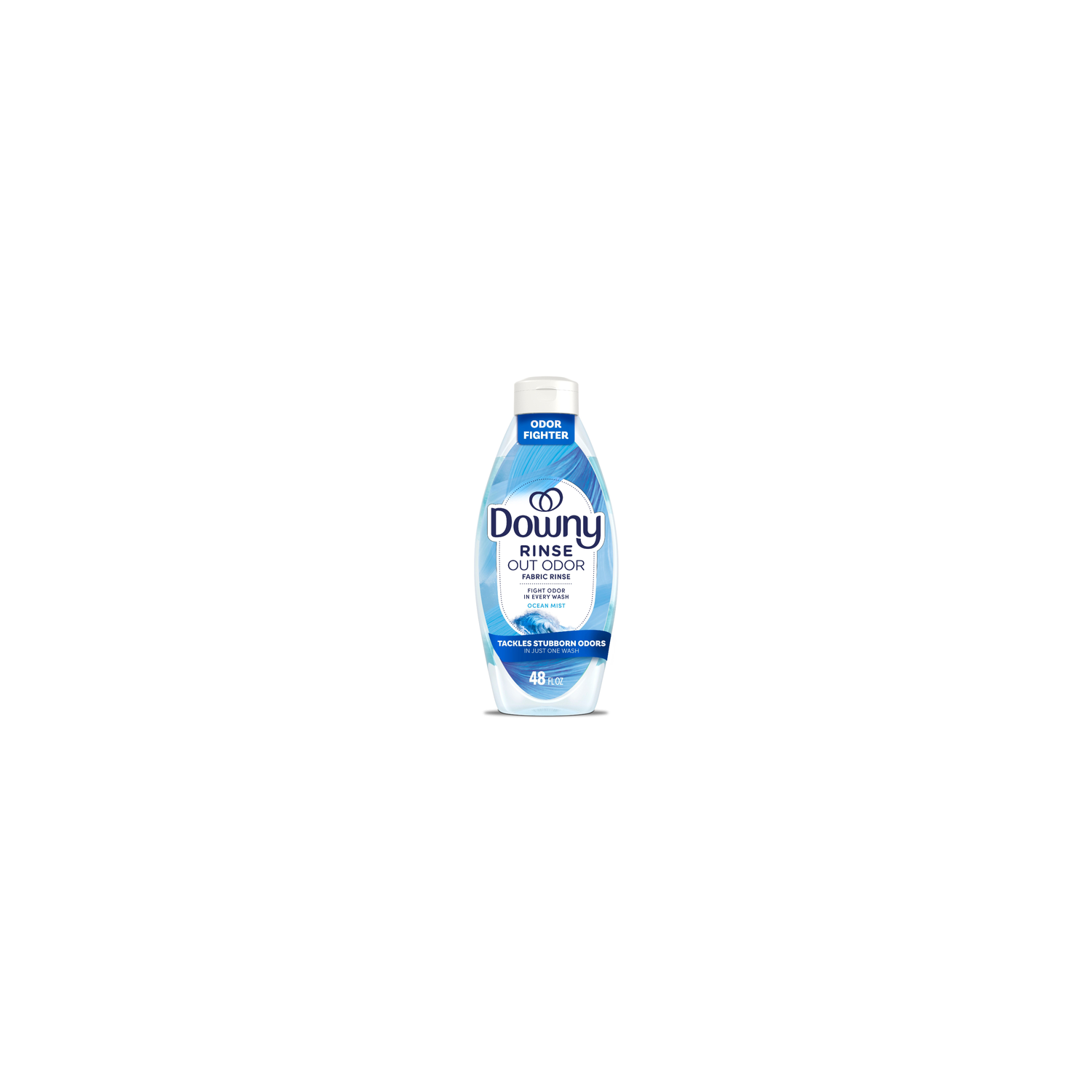 Downy Rinse & Refresh Laundry Odor Remover And Fabric Softener, Ocean Mist, ., Safe On All Fabrics, He Compatible - 48 Ounce