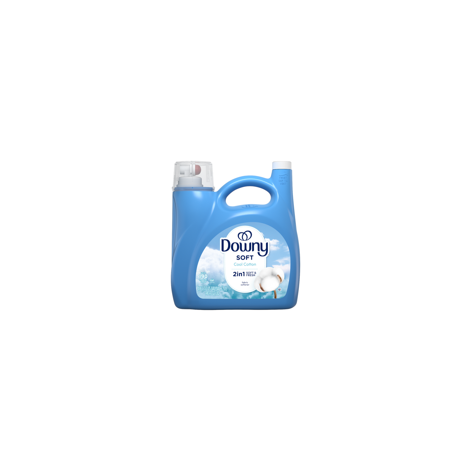 Downy Cool Cotton 2 In 1 Soft & Fresh Liquid Fabric Softener - 140 Ounce