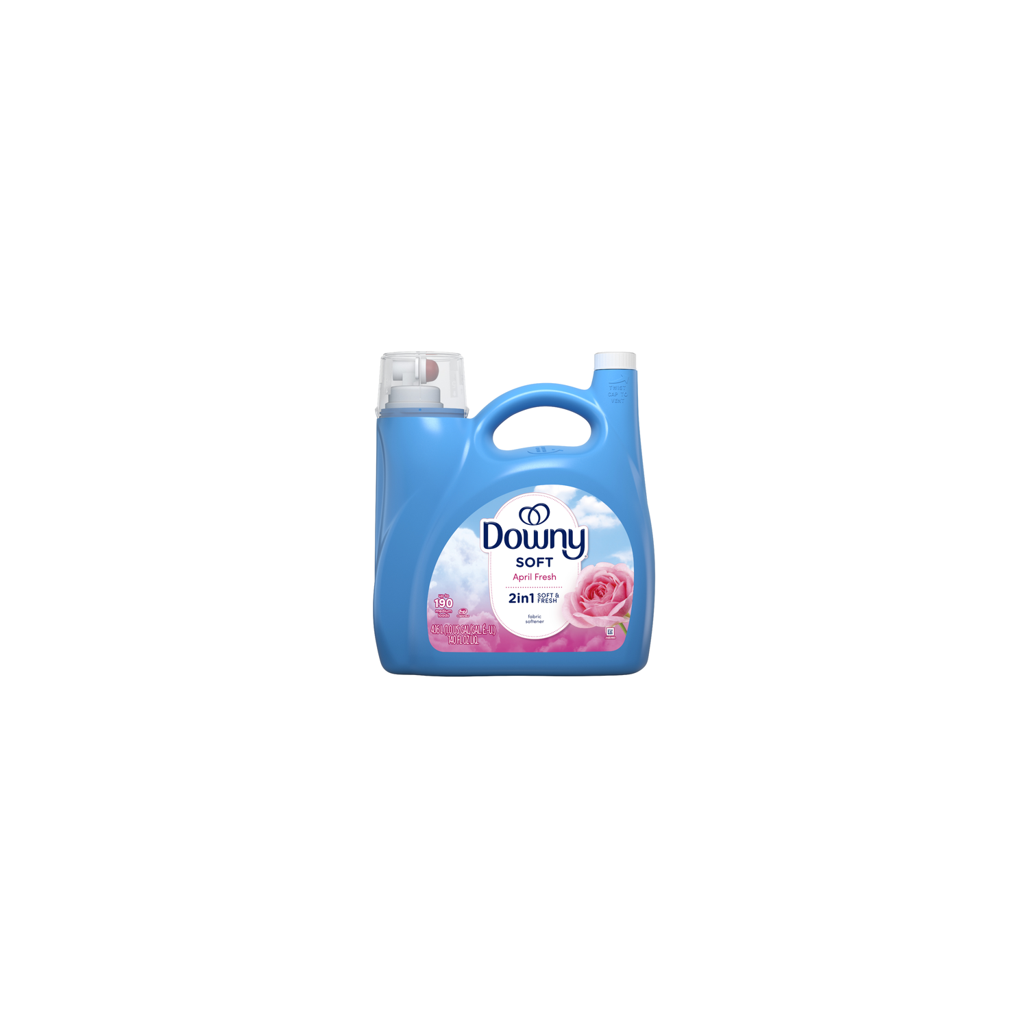 Downy Soft April Fresh 2 in 1 Soft & Fresh Liquid Fabric Softener - 140 Ounce Image 1 of 2