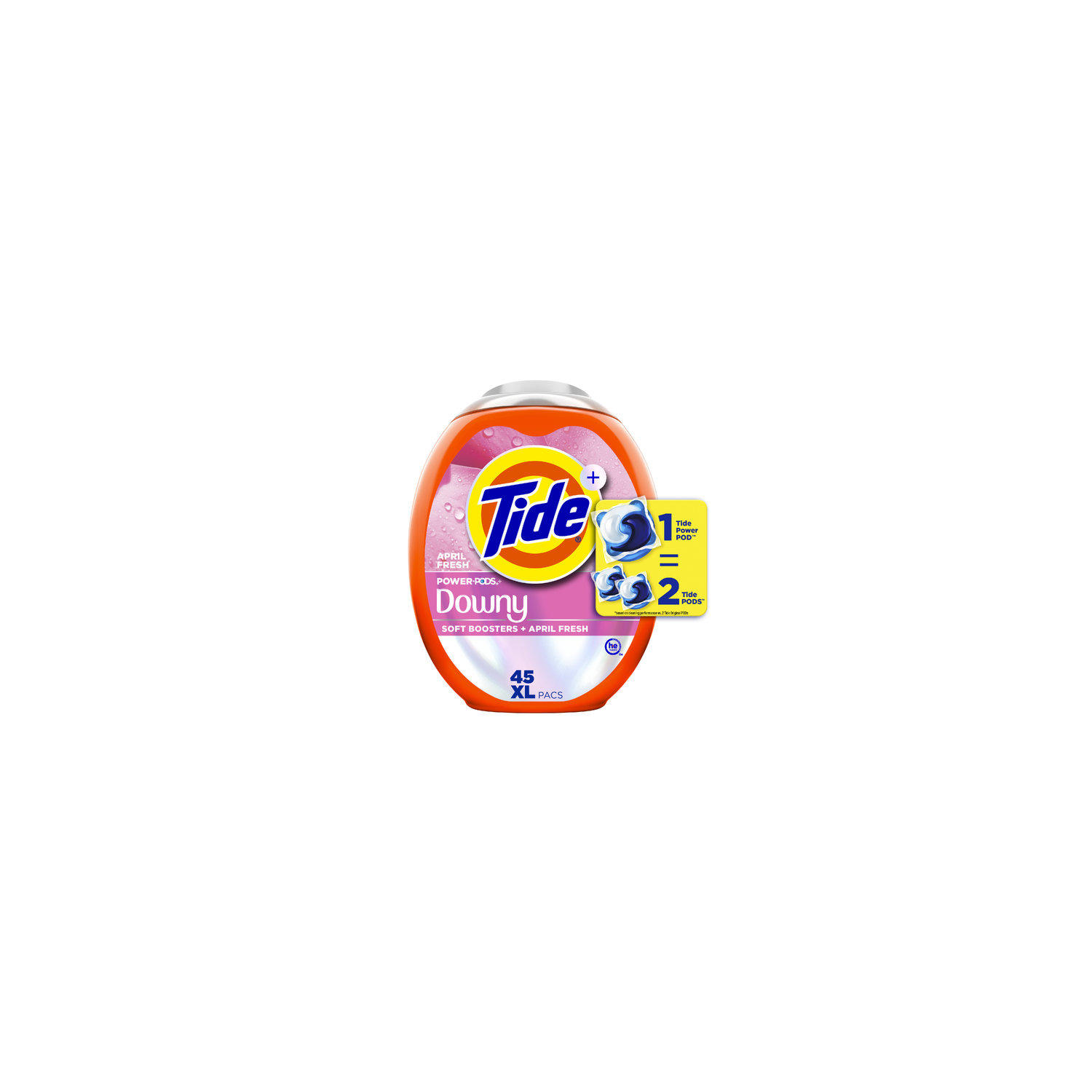 Tide Power Pods + Downy Laundry Detergent Pods, , Soft Boosters + April Fresh - 45 Count Image 1 of 2