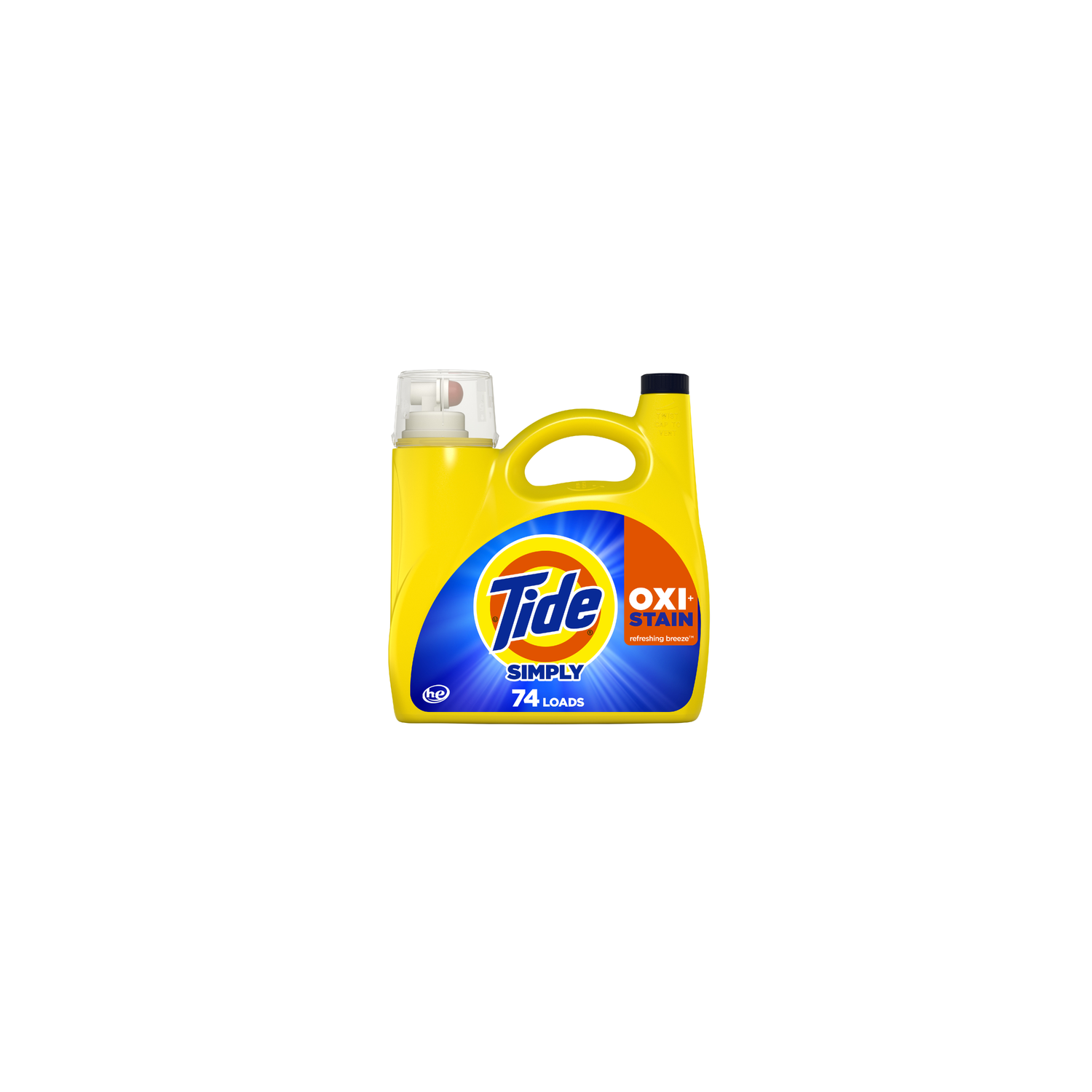 Tide Simply Oxi Boost + Ultra Stain Release, , 74 Loads, Tough On Stains, Whitens, Brightens, Refreshing Breeze Scent - 105 Ounce Image 1 of 2