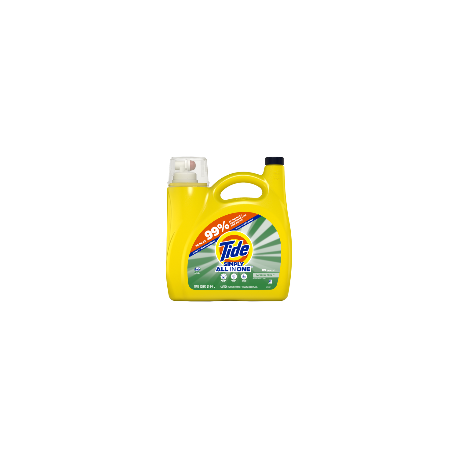 Tide Simply All-In-One Liquid Laundry Detergent, Daybreak Fresh Scent, 89  Loads - 117 Ounce - Spring Market