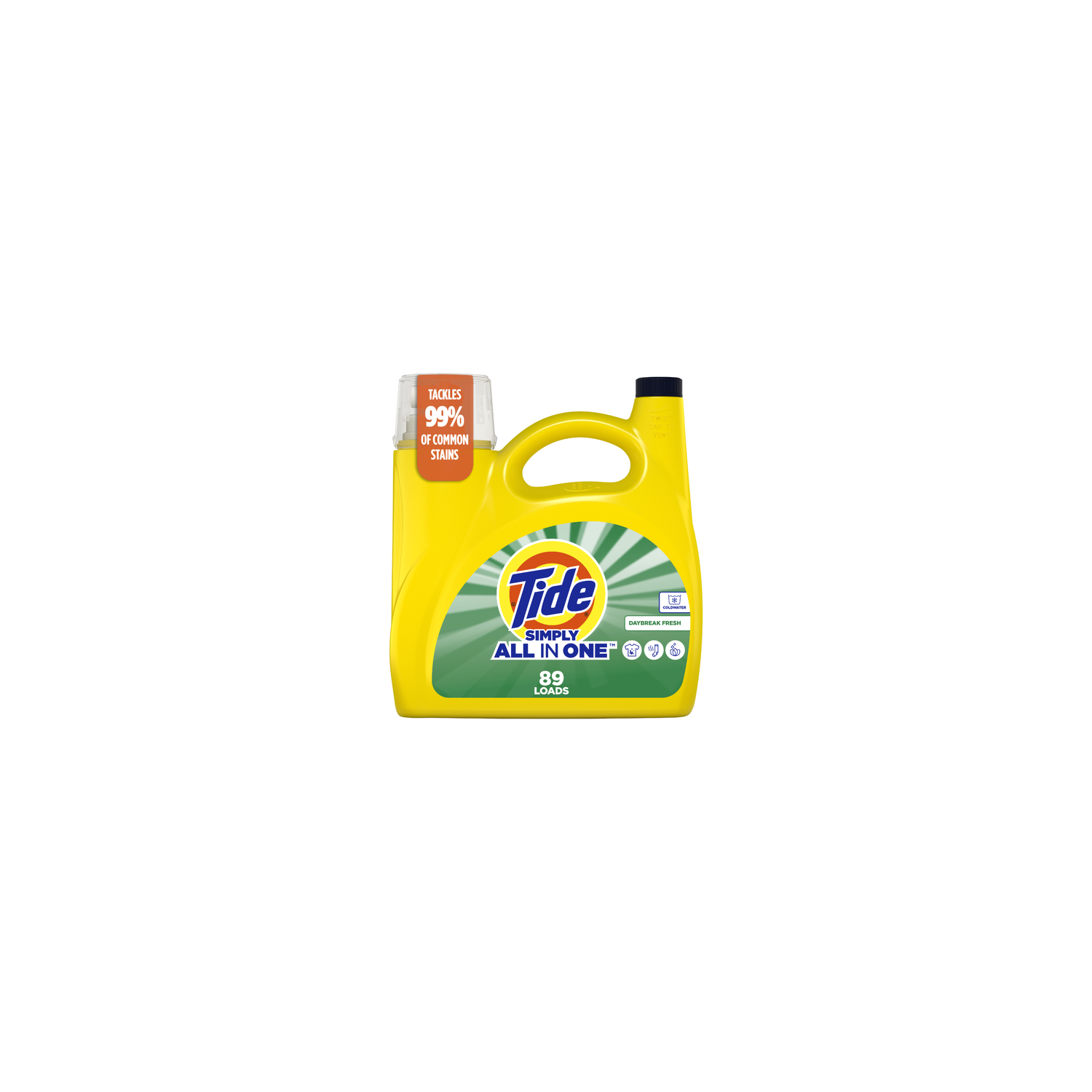 Tide Simply All-In-One Liquid Laundry Detergent, Daybreak Fresh Scent, 89 Loads - 117 Ounce
