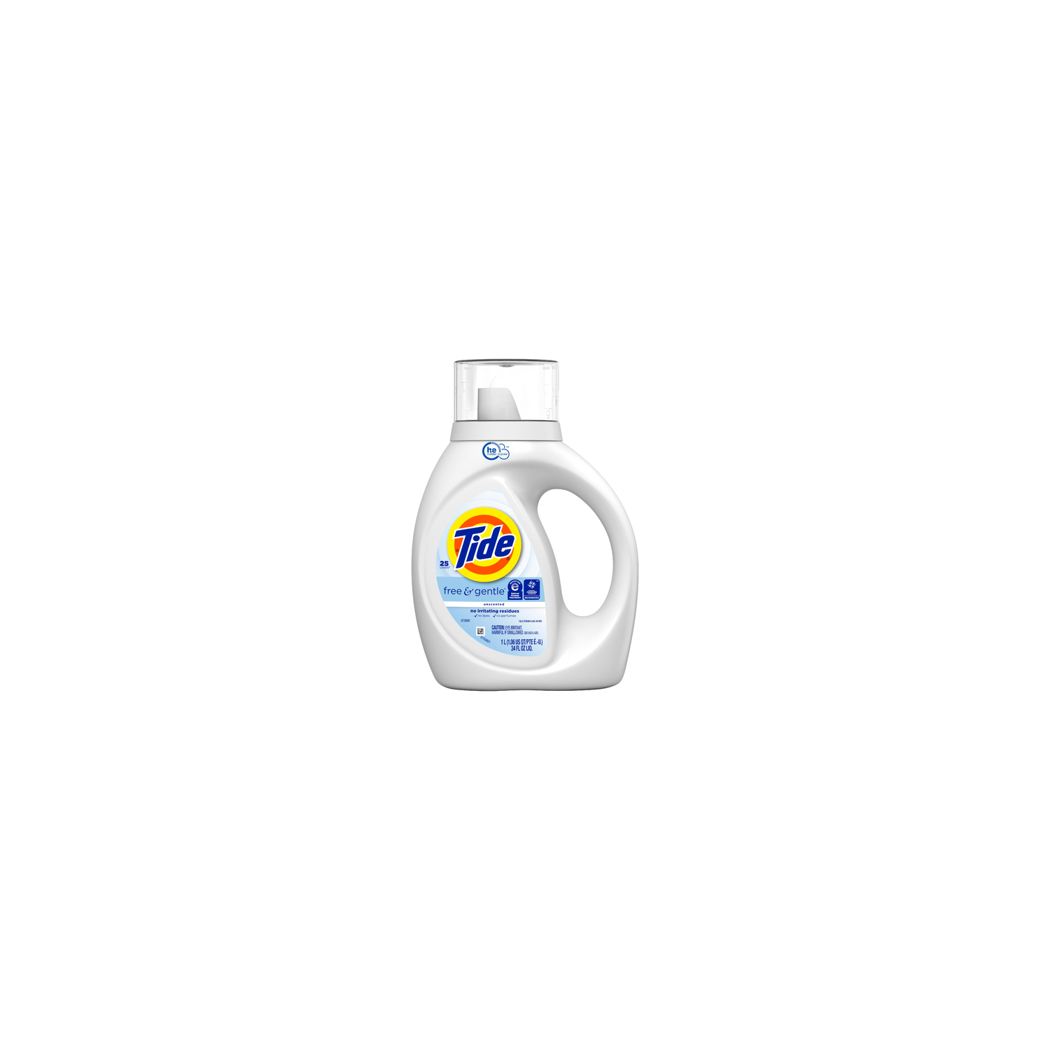 Tide Free & Gentle Liquid Laundry Detergent, , 25 Loads - 34 Ounce Image 1 of 2