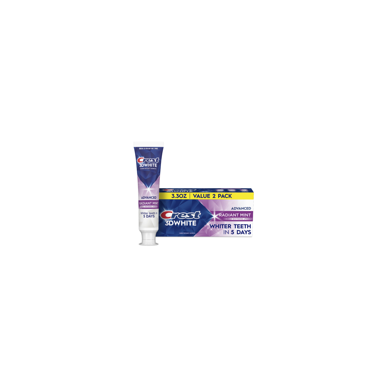 Crest 3D White Radiant Mint Advanced Teeth Whitening Toothpaste - 6.6 Ounce Image 1 of 2