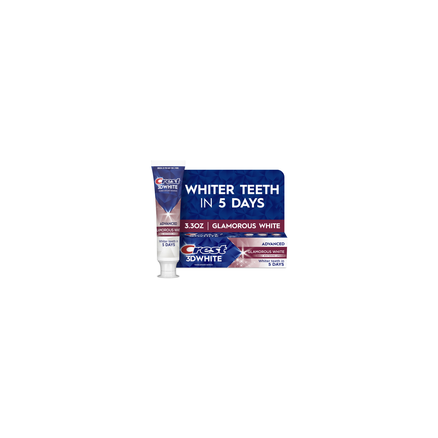 Crest 3DWhite Advanced Glamorous White Teeth Whitening Toothpaste - 3.3 Ounce Image 1 of 2
