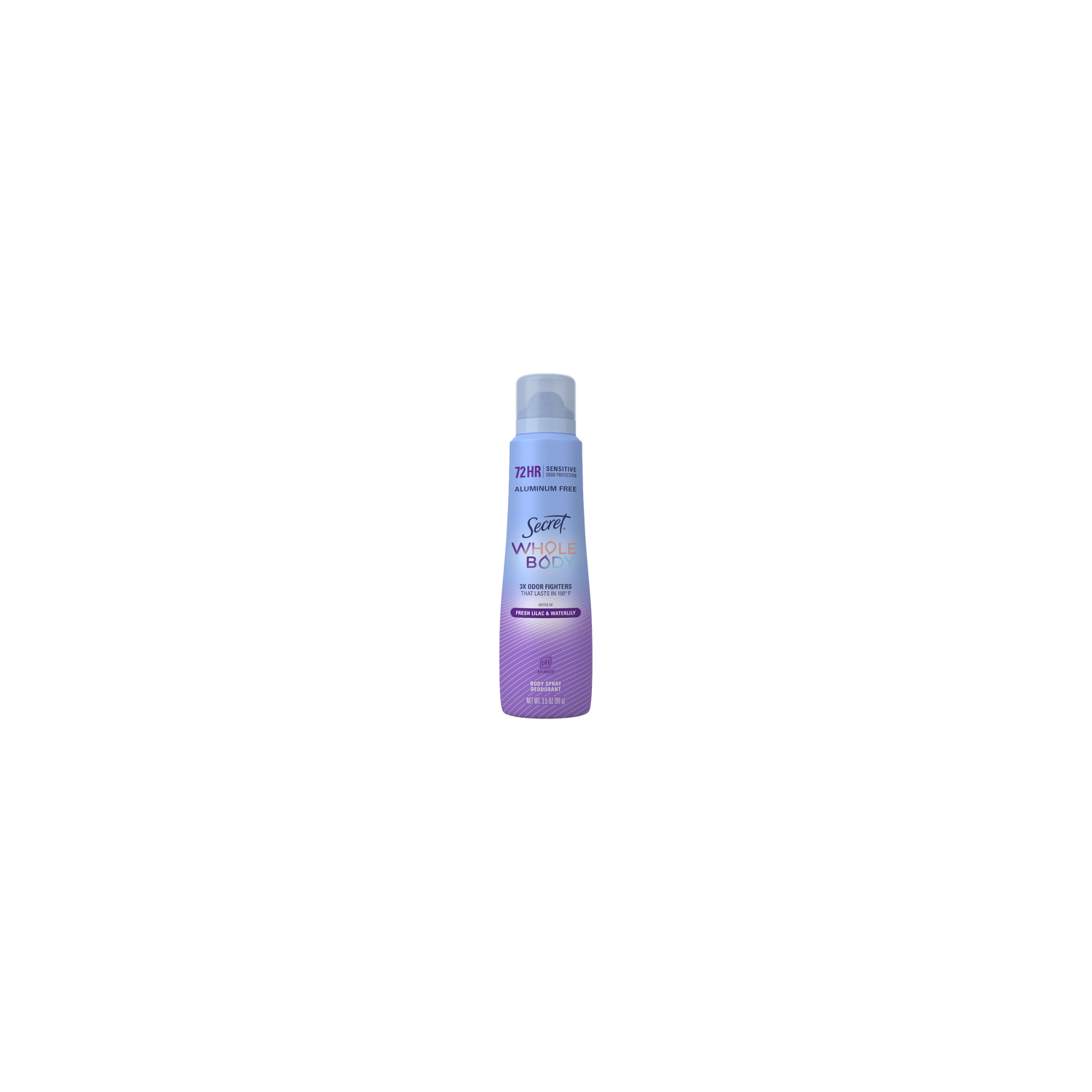 Secret Whole Body Spray Deodorant For Women Lilac & Waterlily - 3.5 Ounce