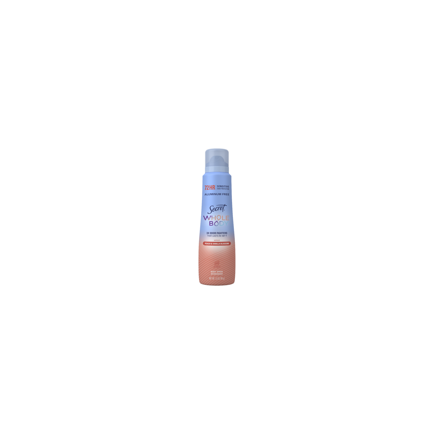 Secret Whole Body Aluminum Free Peach & Vanilla - 3.5 Ounce