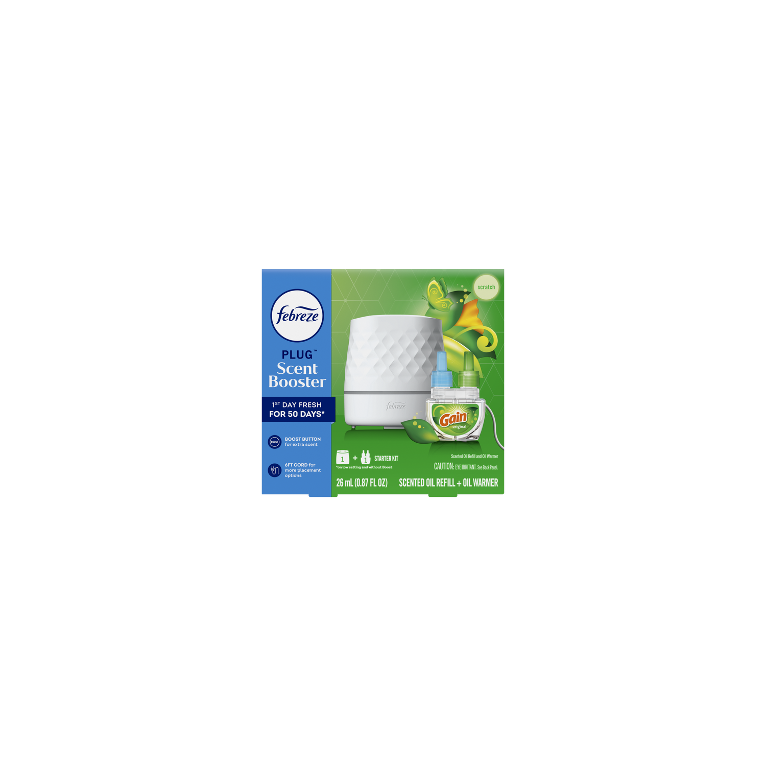 Febreze Plug Scent Booster Starter Kit, Oil Diffuser + 1 Gain Orig - 0.87 Ounce Image 1 of 2