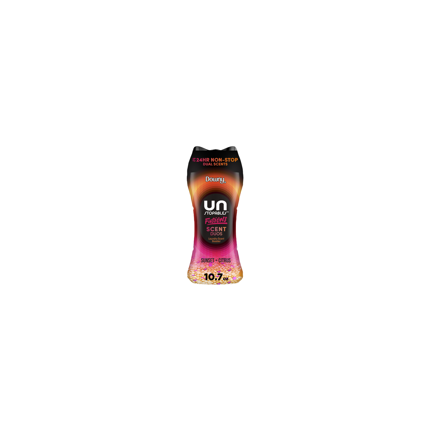 Downy Unstopables Fusions Scent Duos Laundry Booster Beads, Sunset And Citrus Scent, , Non-Stop Freshness With 2 In 1 Dual Beads - 10.7 Ounce Image 1 of 2