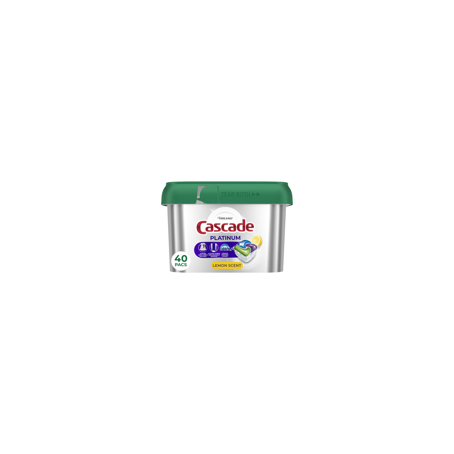 Cascade Lemon Platinum Dishwasher Detergent Pods - 40 Count Image 1 of 2