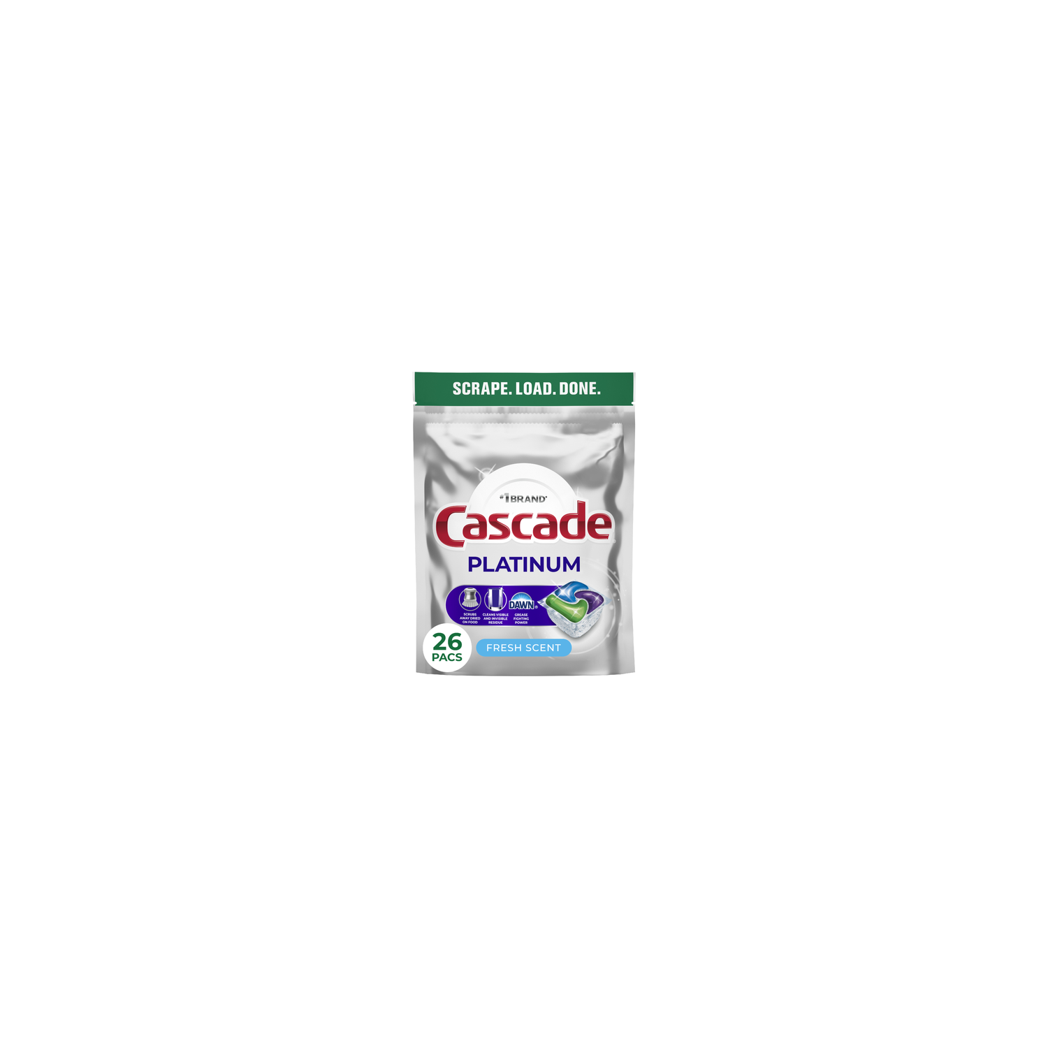 Cascade Platinum Dishwasher Pods, Detergent, Dish Detergent Soap, Fresh - 26 Count Image 1 of 2