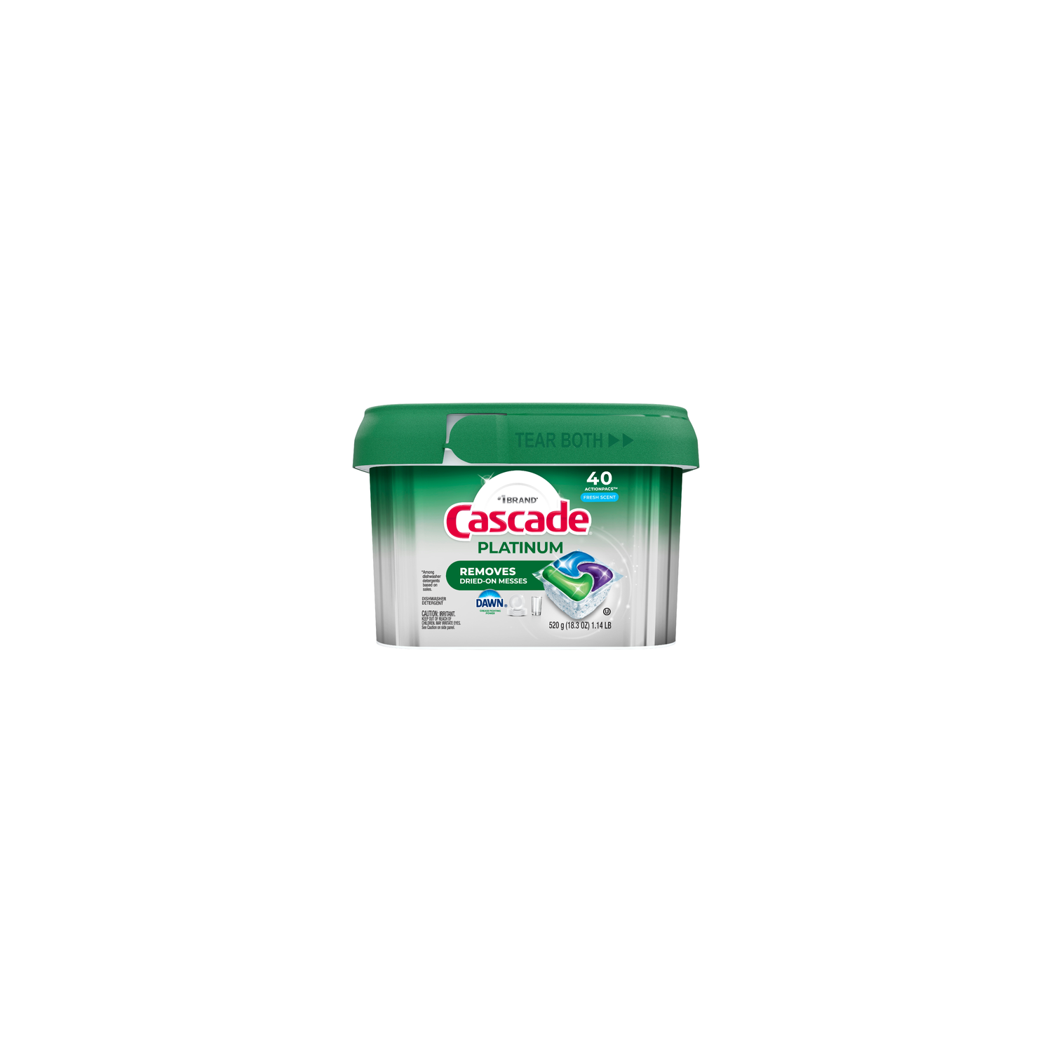 Cascade Platinum Dishwasher Pods, Detergent, Fresh - 40 Count Image 1 of 2