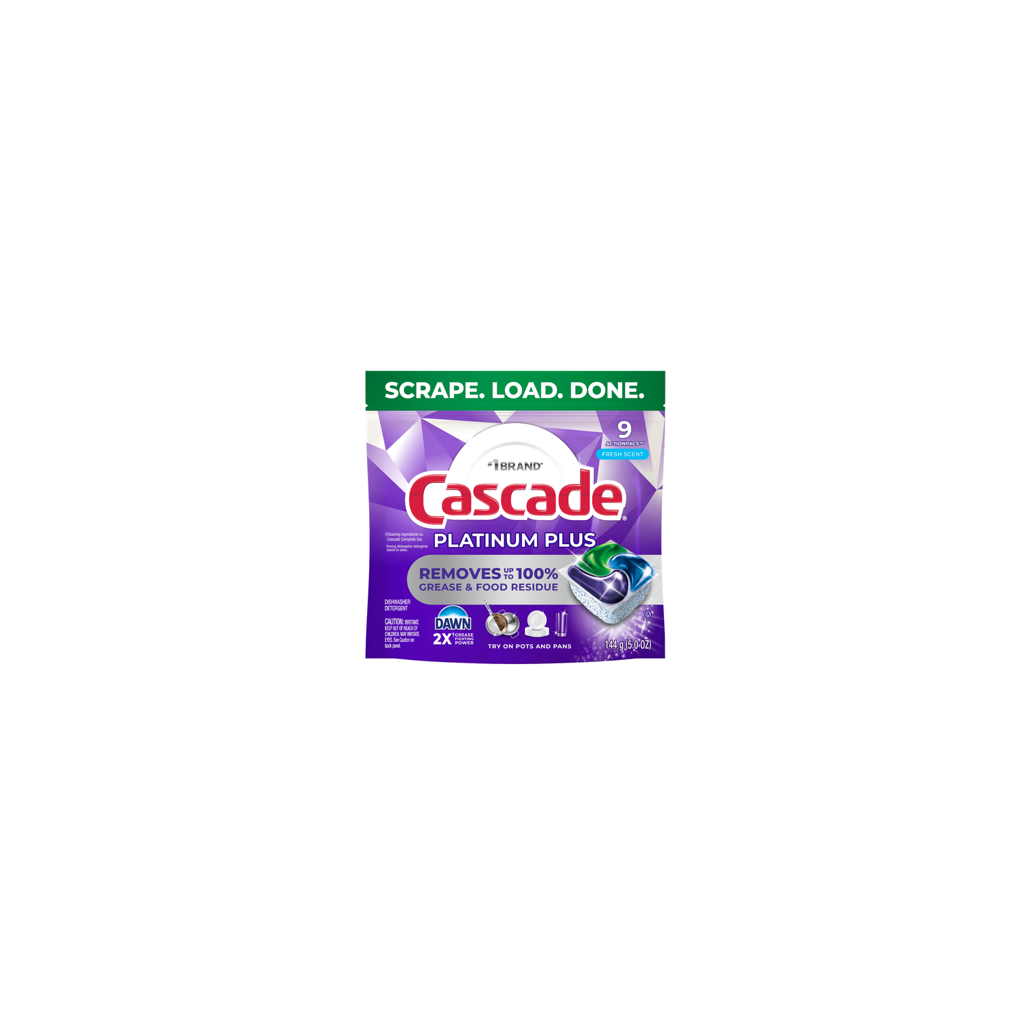 Cascade Platinum Plus Dishwasher Pods, Detergent,fresh - 9 Count Image 1 of 2