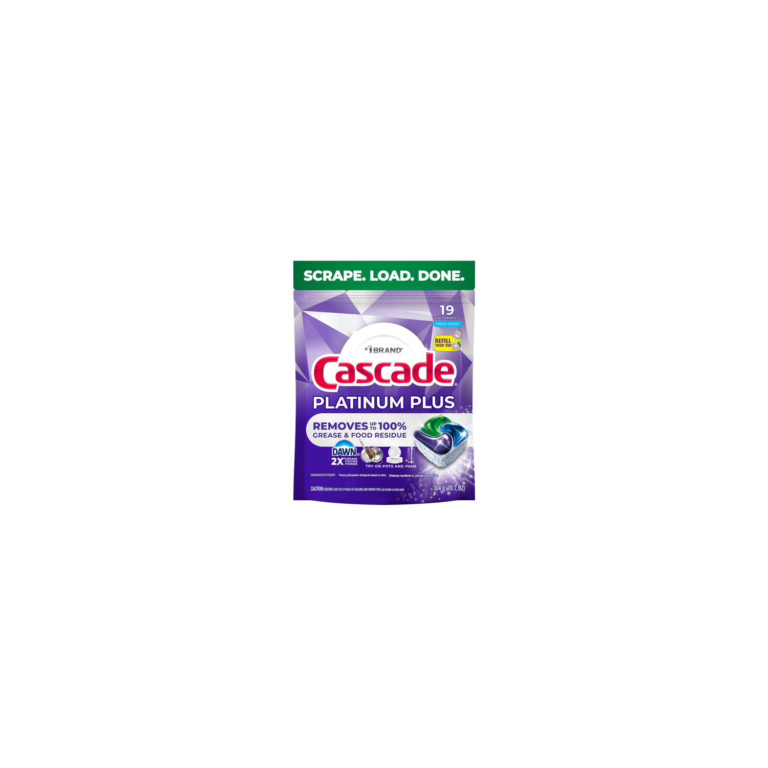 Cascade Platinum Plus Dishwasher Pods, Fresh - 19 Count Image 1 of 2