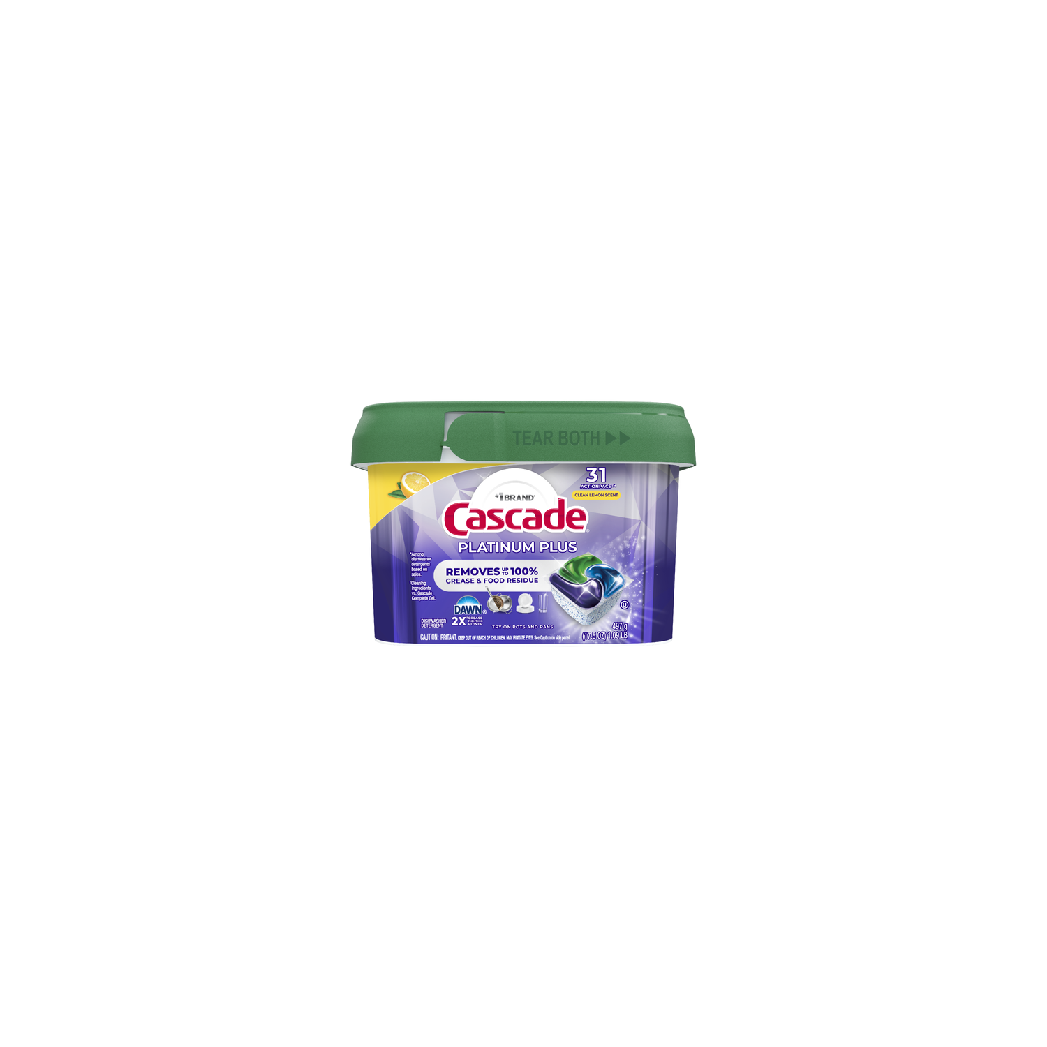 Cascade Platinum Plus Dishwasher Pods, Mountain Scent - 57 Count Image 1 of 2