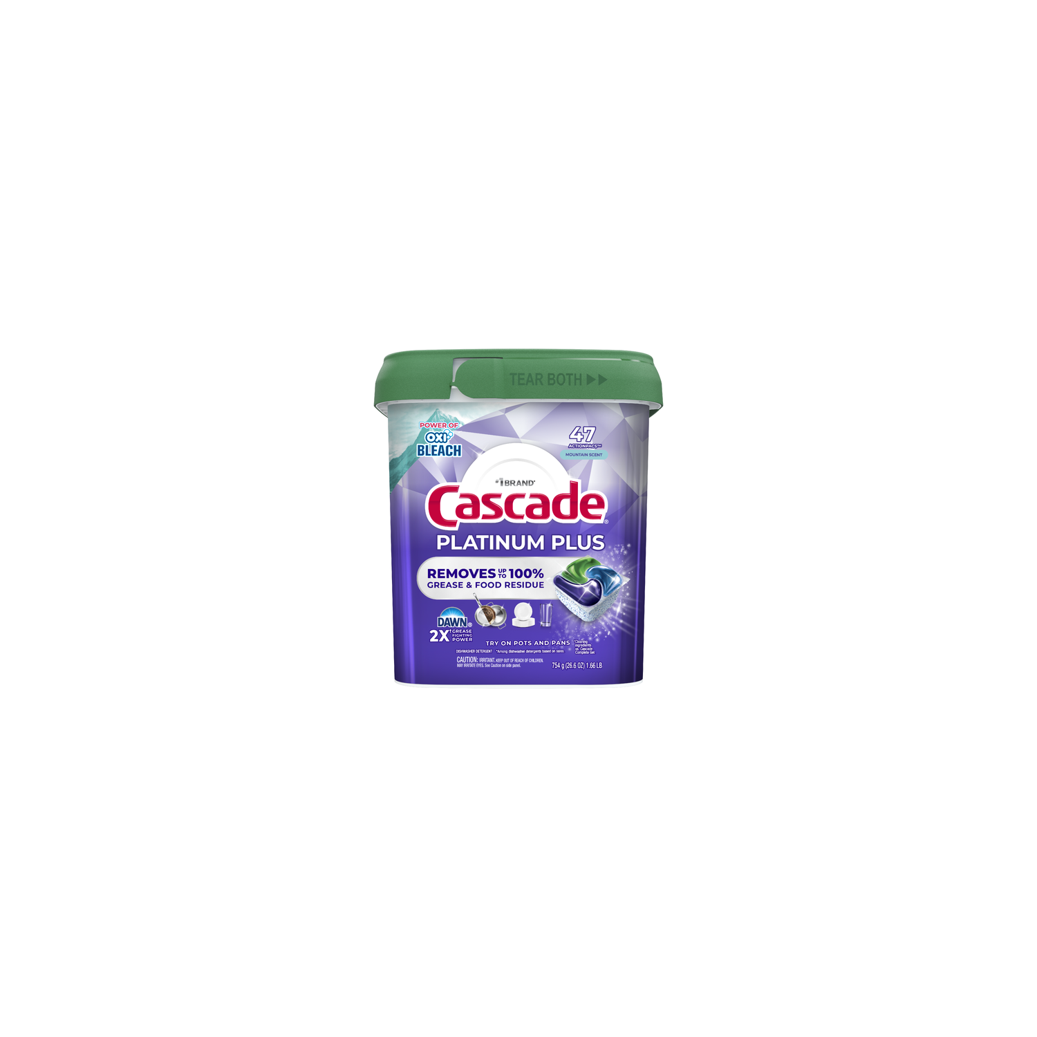 Cascade Platinum Plus Dishwasher Pods, Lemon Scent - 47 Count Image 1 of 2