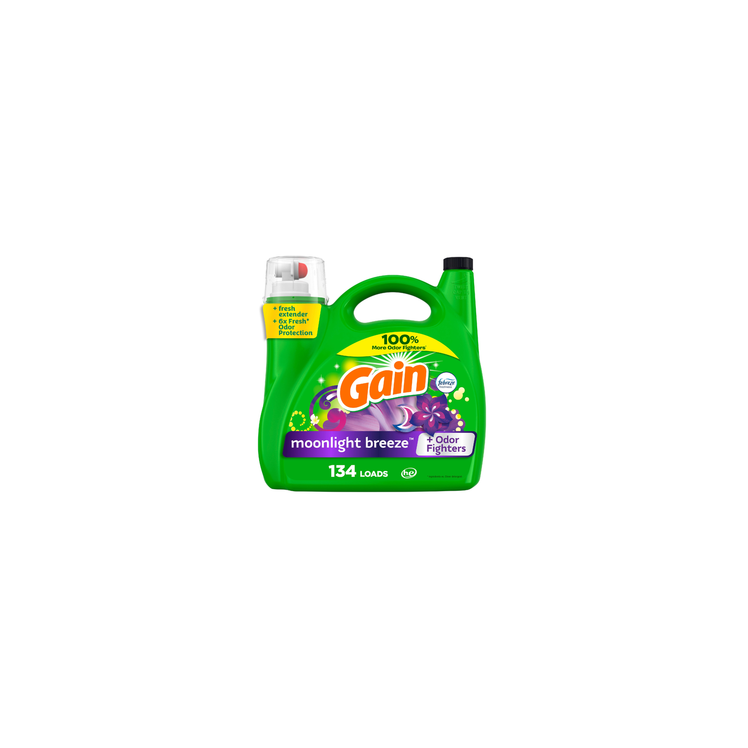 Gain Liquid Laundry Detergent, Moonlight Breeze Scent, , 134 Loads, Freshness + Odor Fighting, Detergent Soap, He Compatible - 194 Ounce