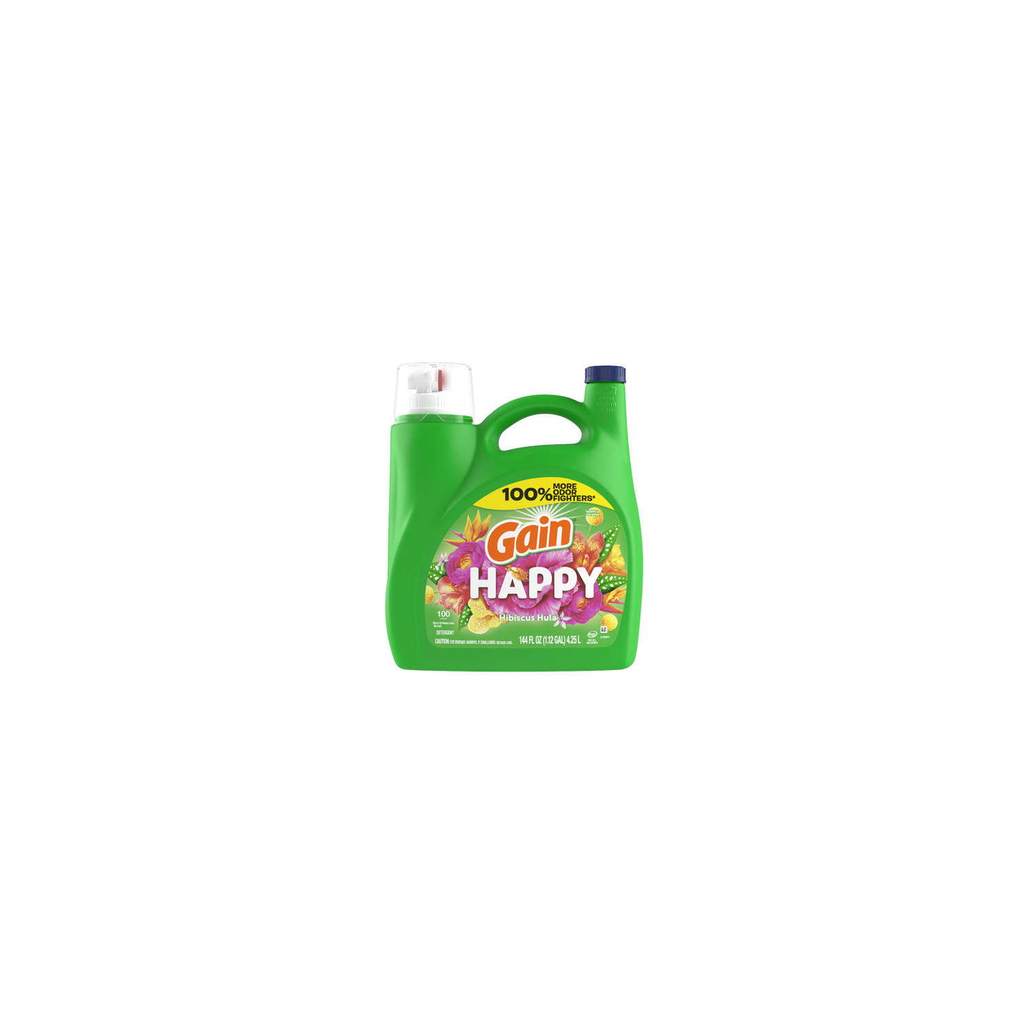 Gain Liquid Laundry Detergent, Happy, Hibiscus Hula, , 100 Loads, Detergent Soap, He Compatible - 144 Ounce Image 1 of 2
