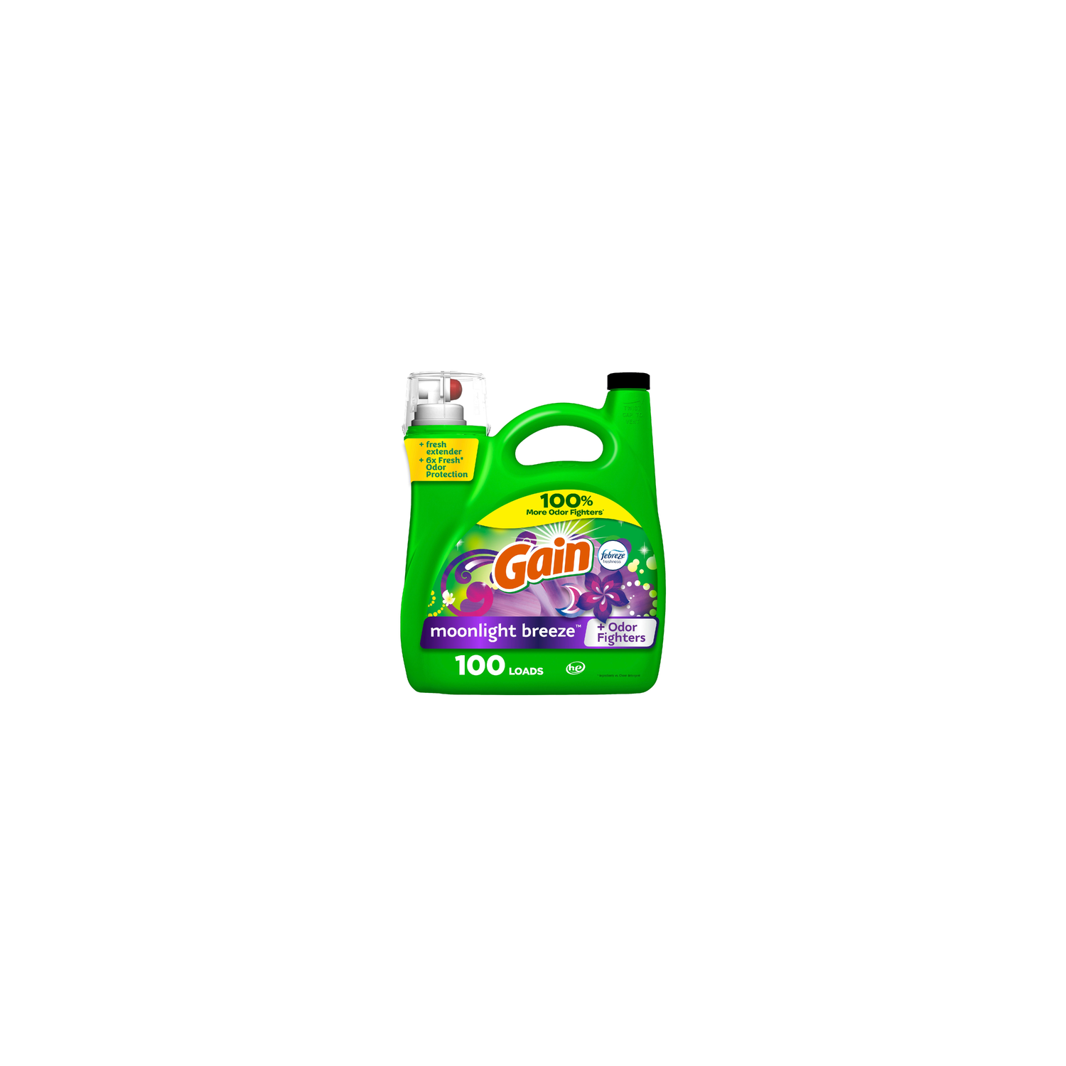 Gain Liquid Laundry Detergent, Moonlight Breeze Scent, , 100 Loads, Freshness + Odor Fighting, Detergent Soap, He Compatible - 144 Ounce