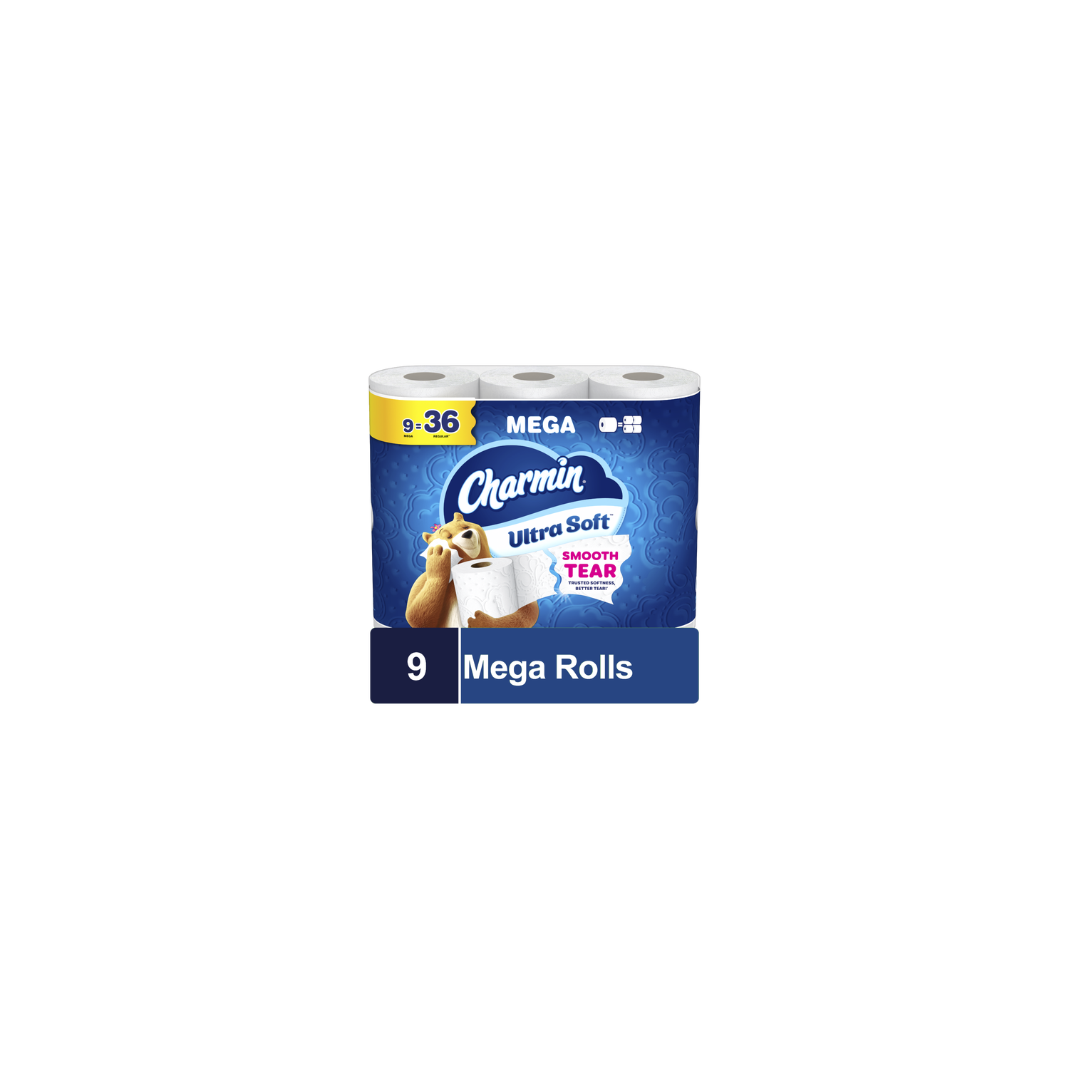 Charmin Toilet Paper Ultra Soft Mega Rolls Bath Tissue - 9 Count