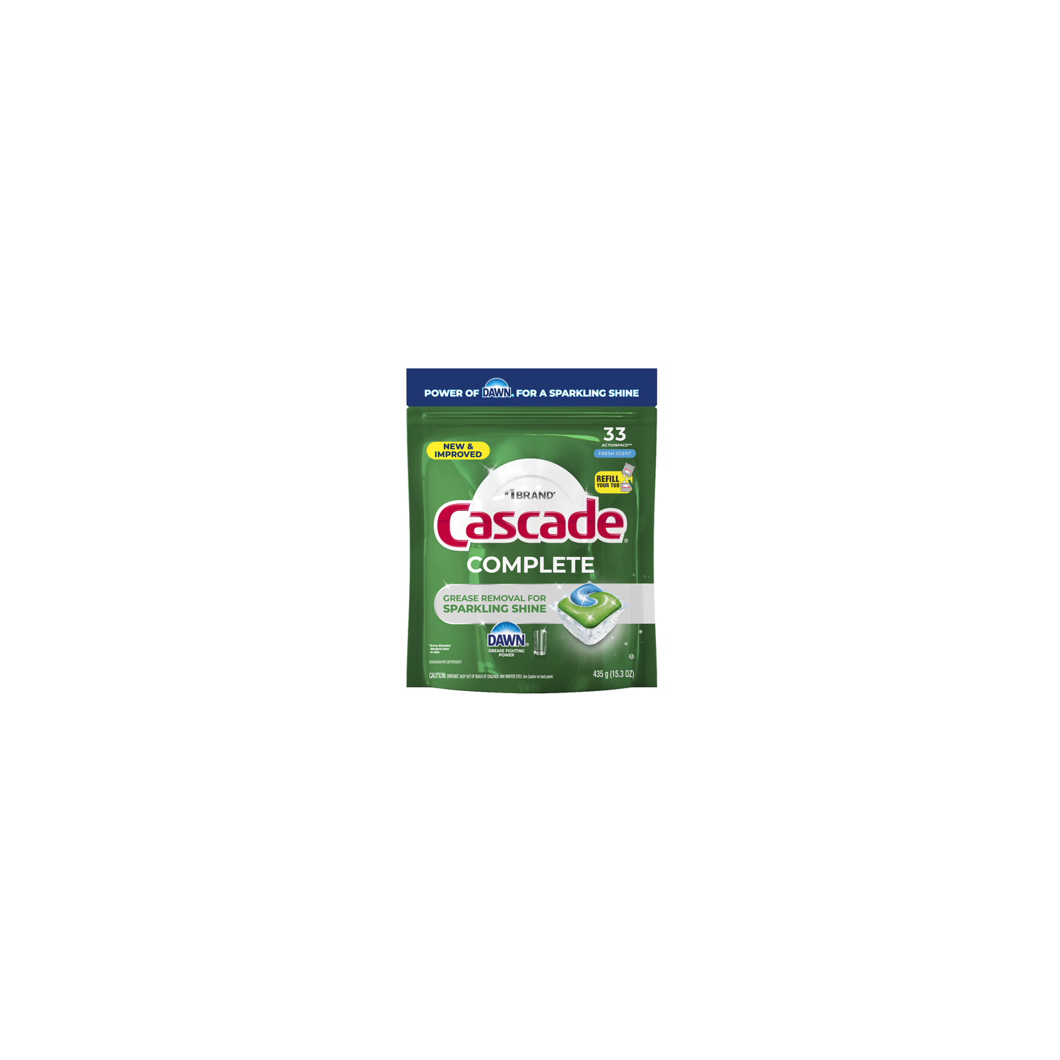 Cascade Complete Dishwasher Detergent Fresh - 33 Count Image 1 of 2