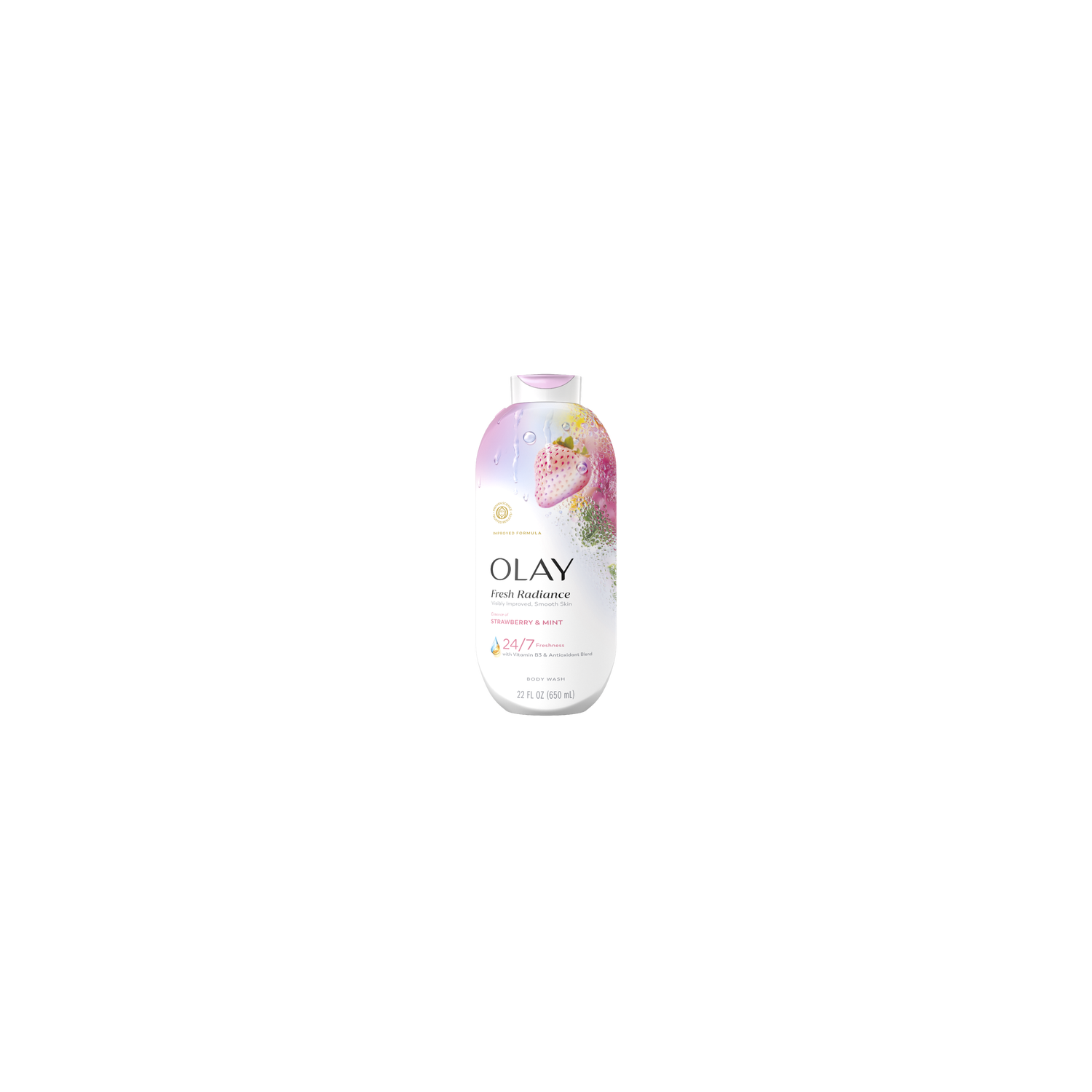 Olay Fresh Radiance Body Wash With Essence Of Strawberry And Mint - 22 Ounce Image 1 of 2