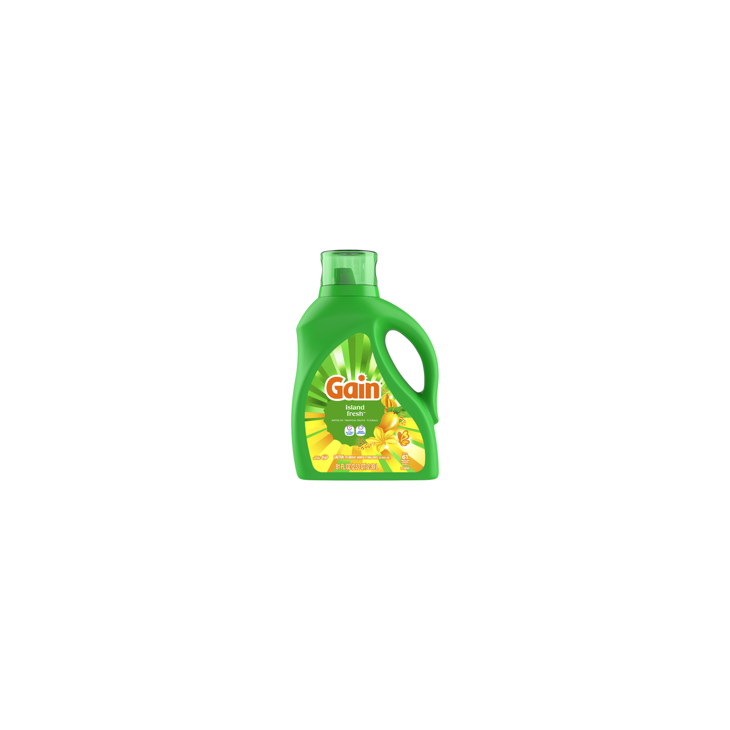 Gain Laundry Detergent, Island Fresh Scent, , 61 Loads - 81 Ounce Image 1 of 2