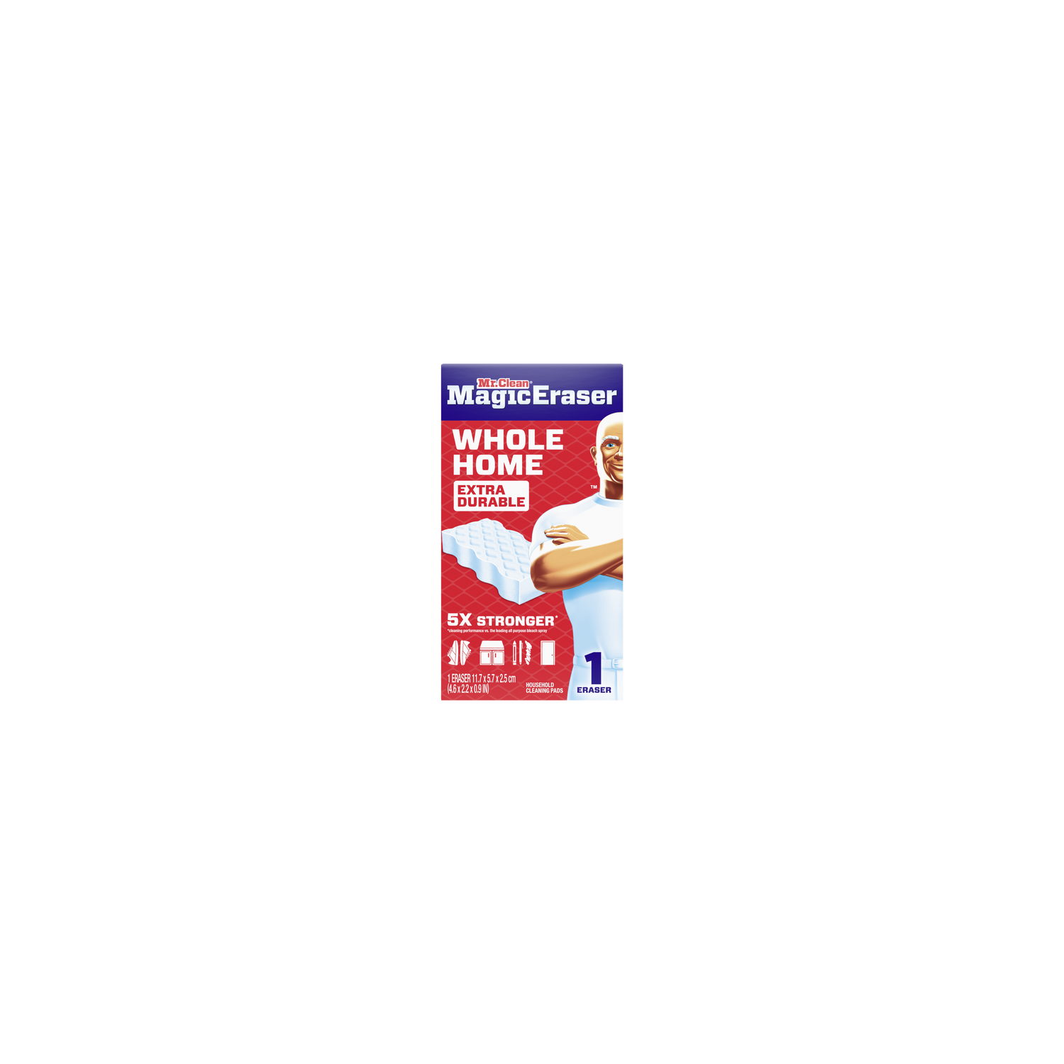 Mr Clean Mr. Magic Eraser Sponge, Cleaner, Whole Home Extra Durable - 1 Count Image 1 of 2
